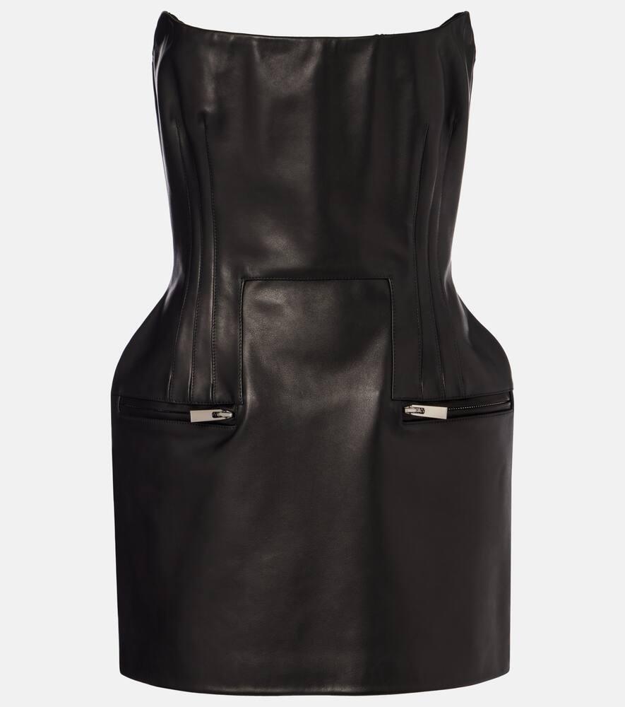 magda butrym leather bustier minidress