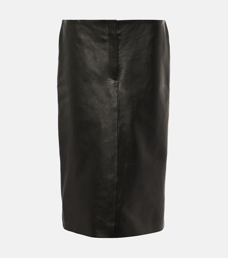 magda butrym leather midi skirt
