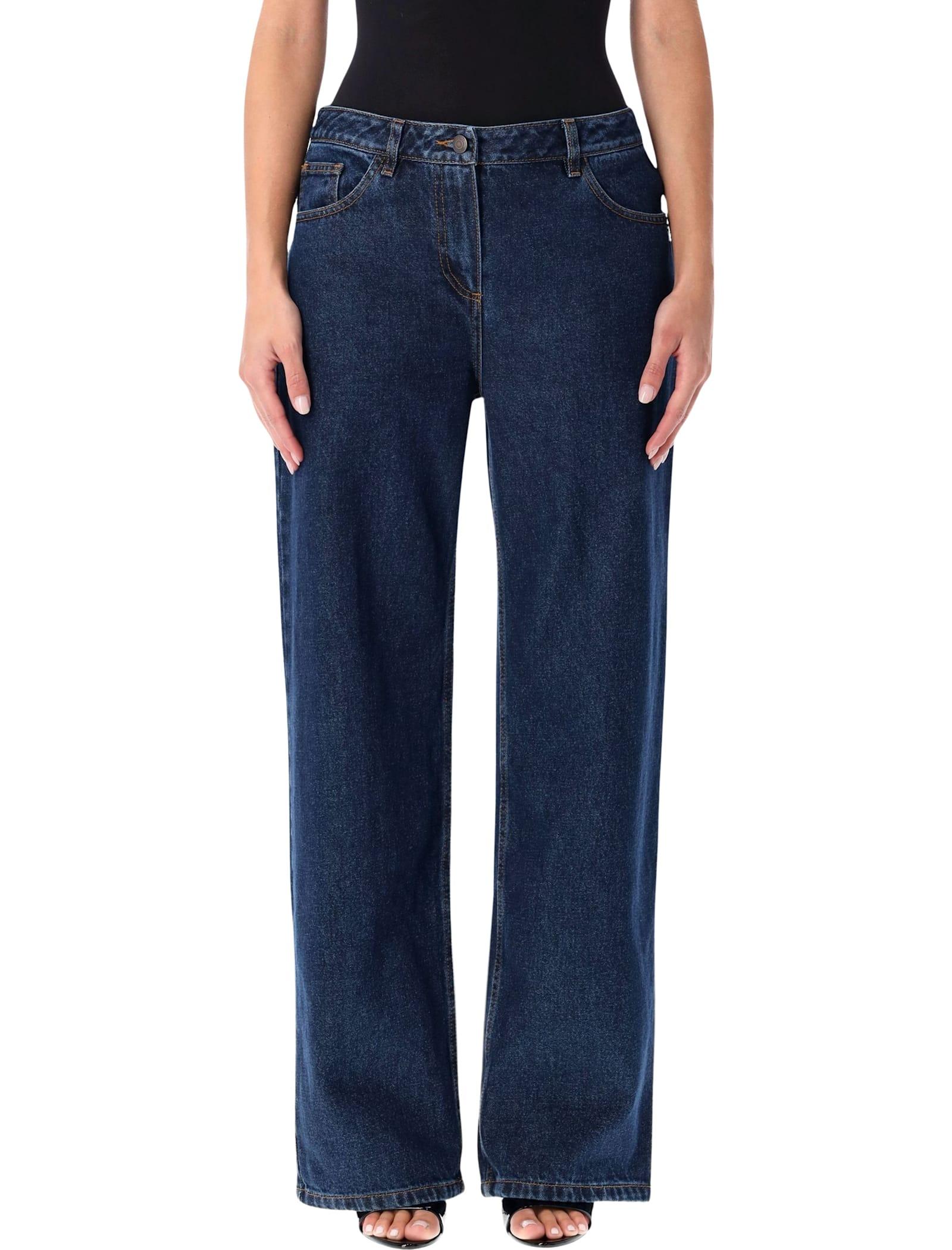 magda butrym loose-leg faded denim pants
