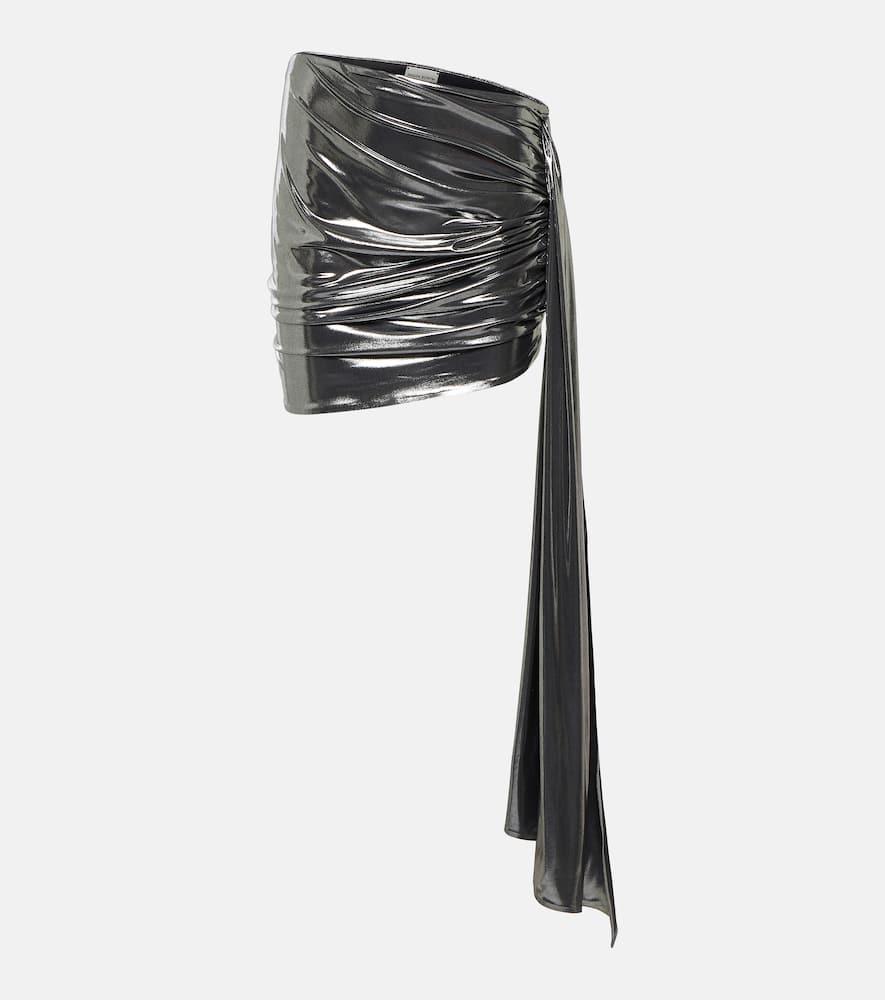 magda butrym metallic ruched miniskirt
