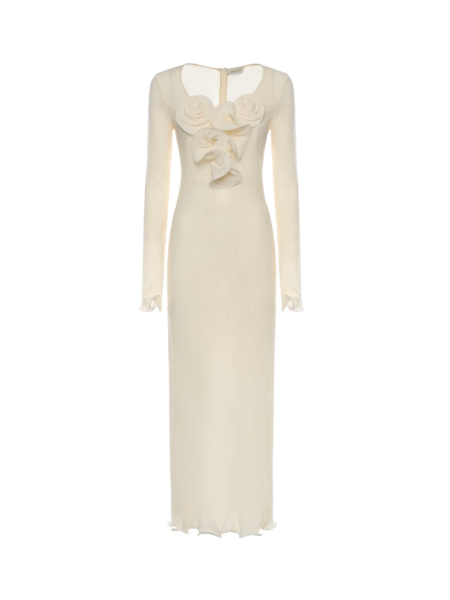 magda butrym midi dress with floral appliques