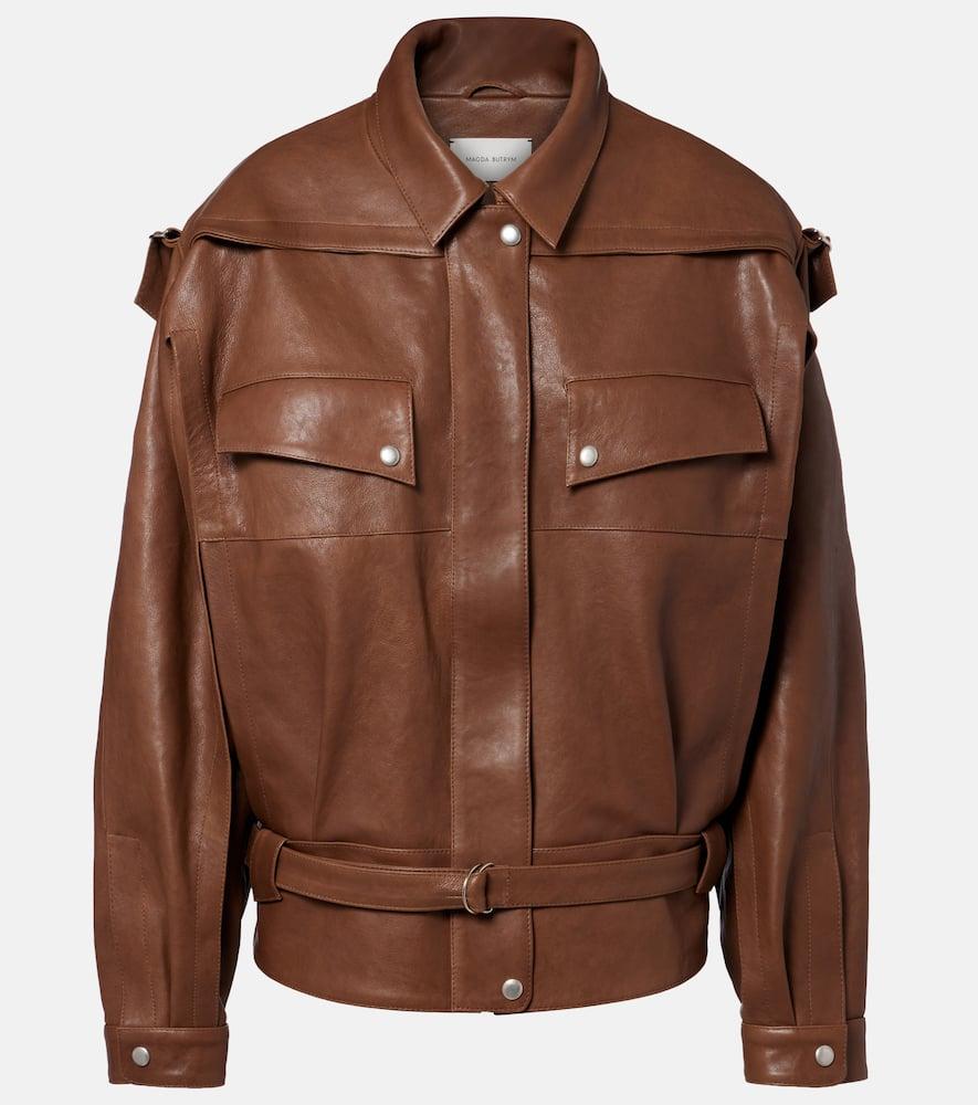 magda butrym oversized leather jacket
