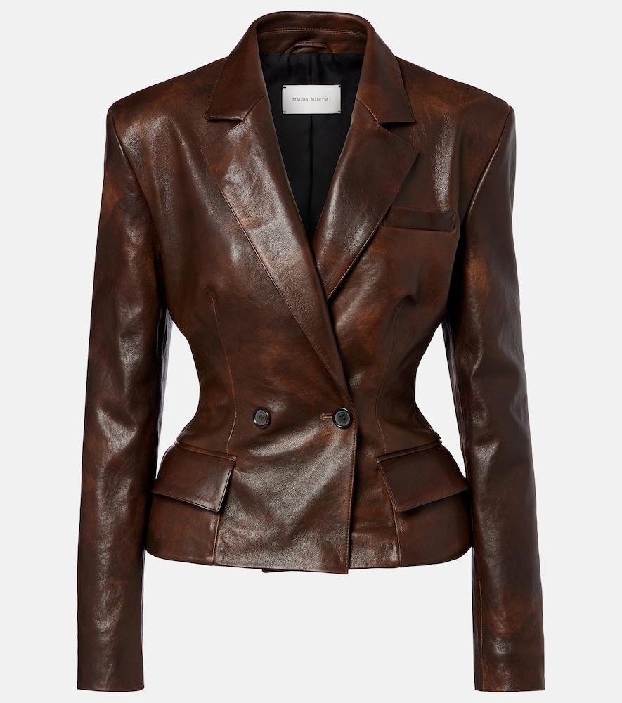 magda butrym peplum leather jacket