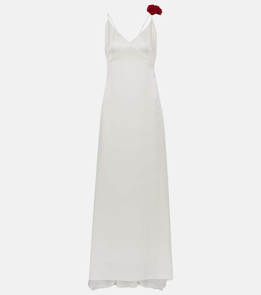 magda butrym rosette embellished slip gown