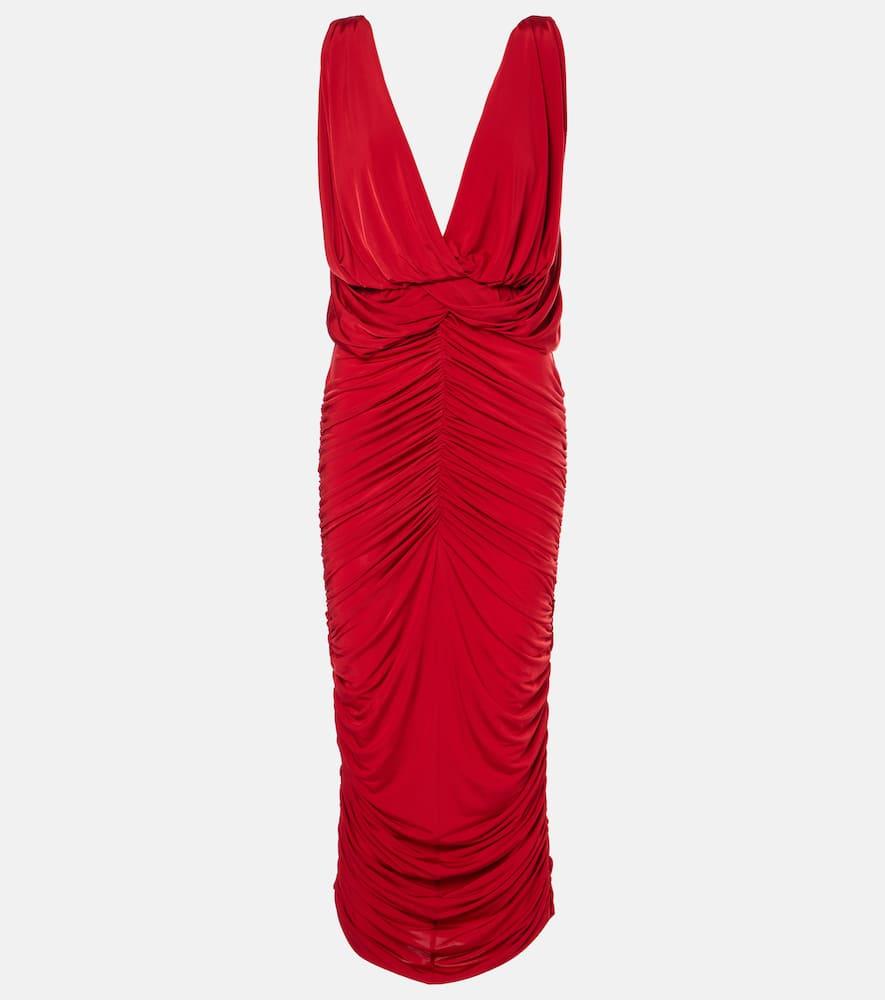magda butrym ruched draped midi dress
