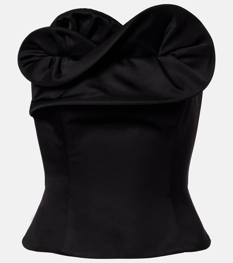 magda butrym ruffled wool and silk bustier top