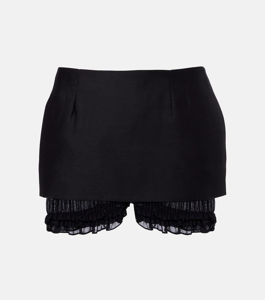 magda butrym ruffled wool and silk skort
