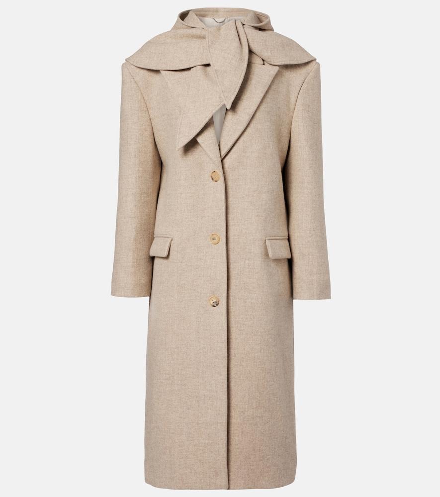 magda butrym scarf-detail wool and silk coat