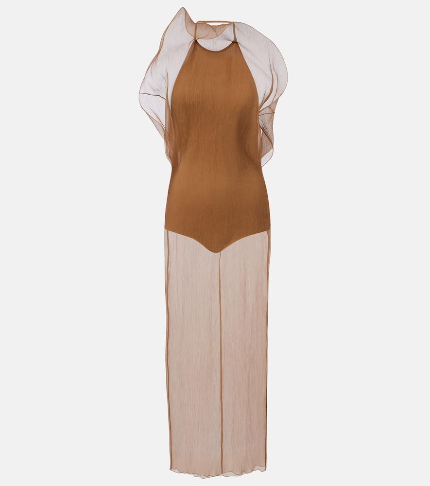 magda butrym sheer silk organza gown
