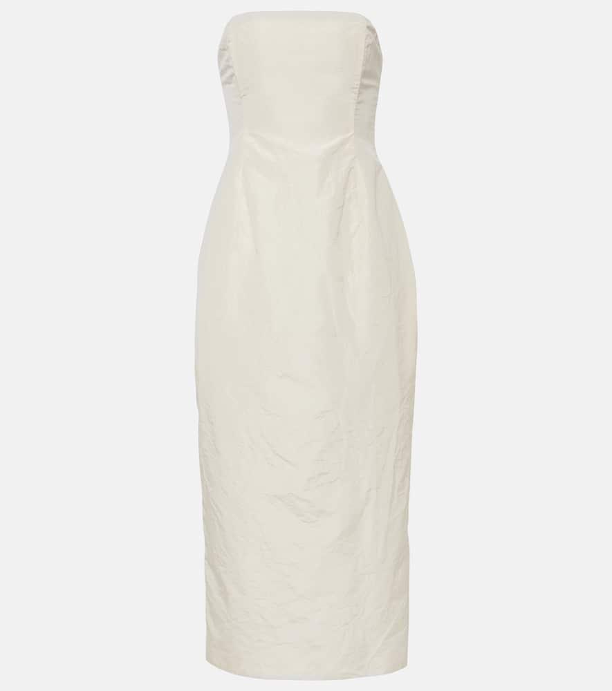 magda butrym strapless silk taffeta midi dress