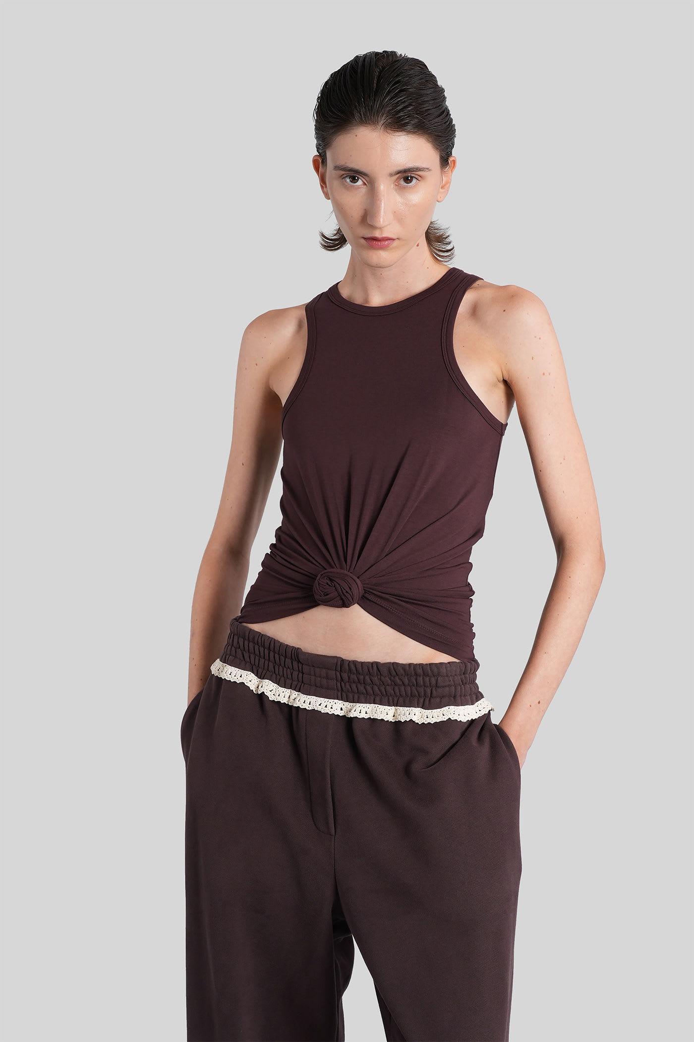 magda butrym top 02 tank top in brown cellulose