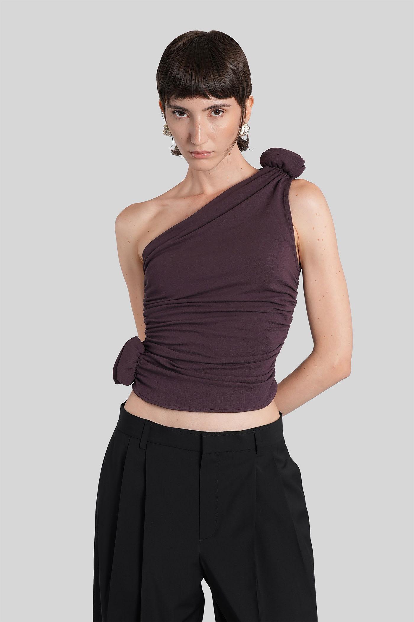 magda butrym tshirt 01 topwear in bordeaux viscose