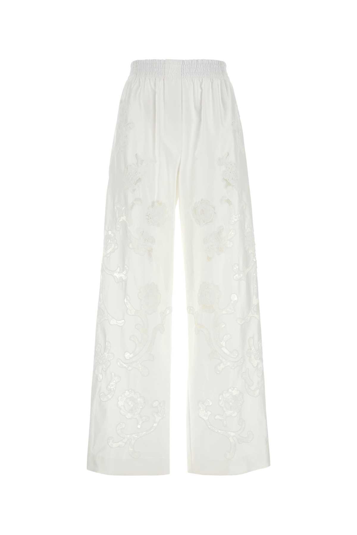 magda butrym white poplin wide-leg pant