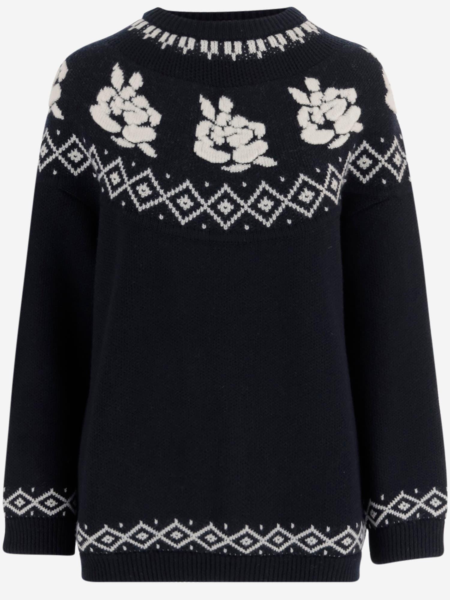 magda butrym wool sweater with geometric pattern