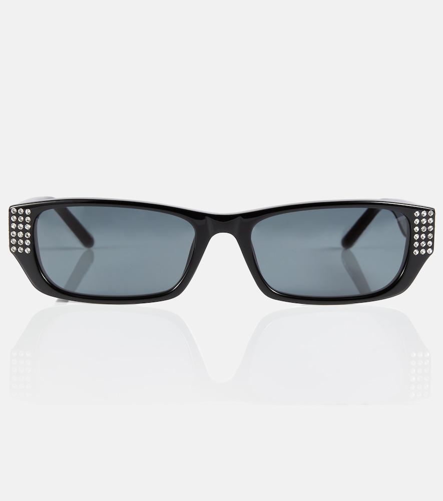 magda butrym x linda farrow embellished rectangular sunglasses