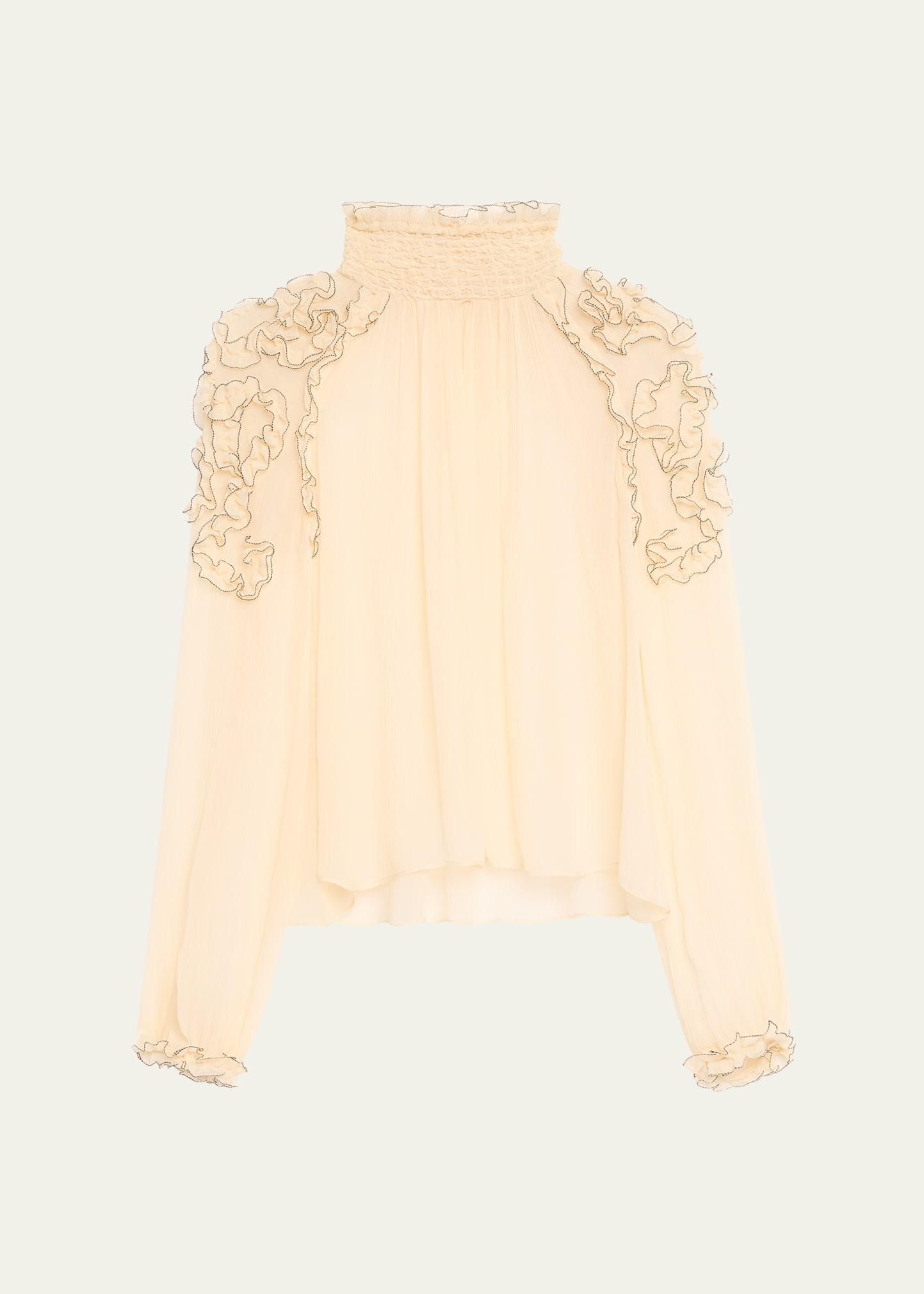 magdalena long-sleeve silk blouse