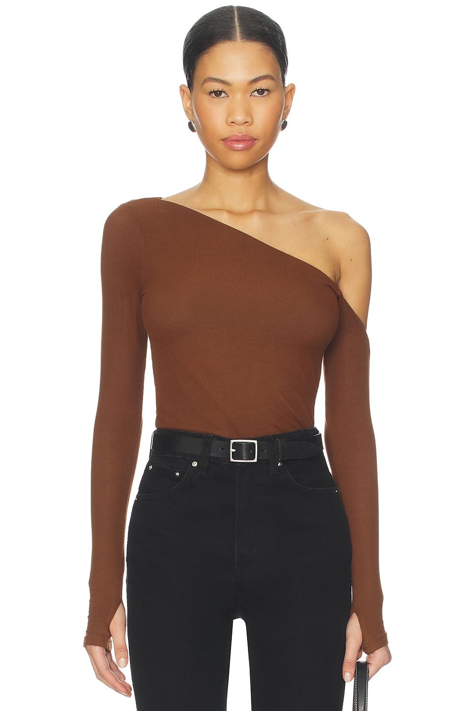 magdaleno asymmetrical cold shoulder top