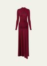 mageia ruched mock-neck maxi dress