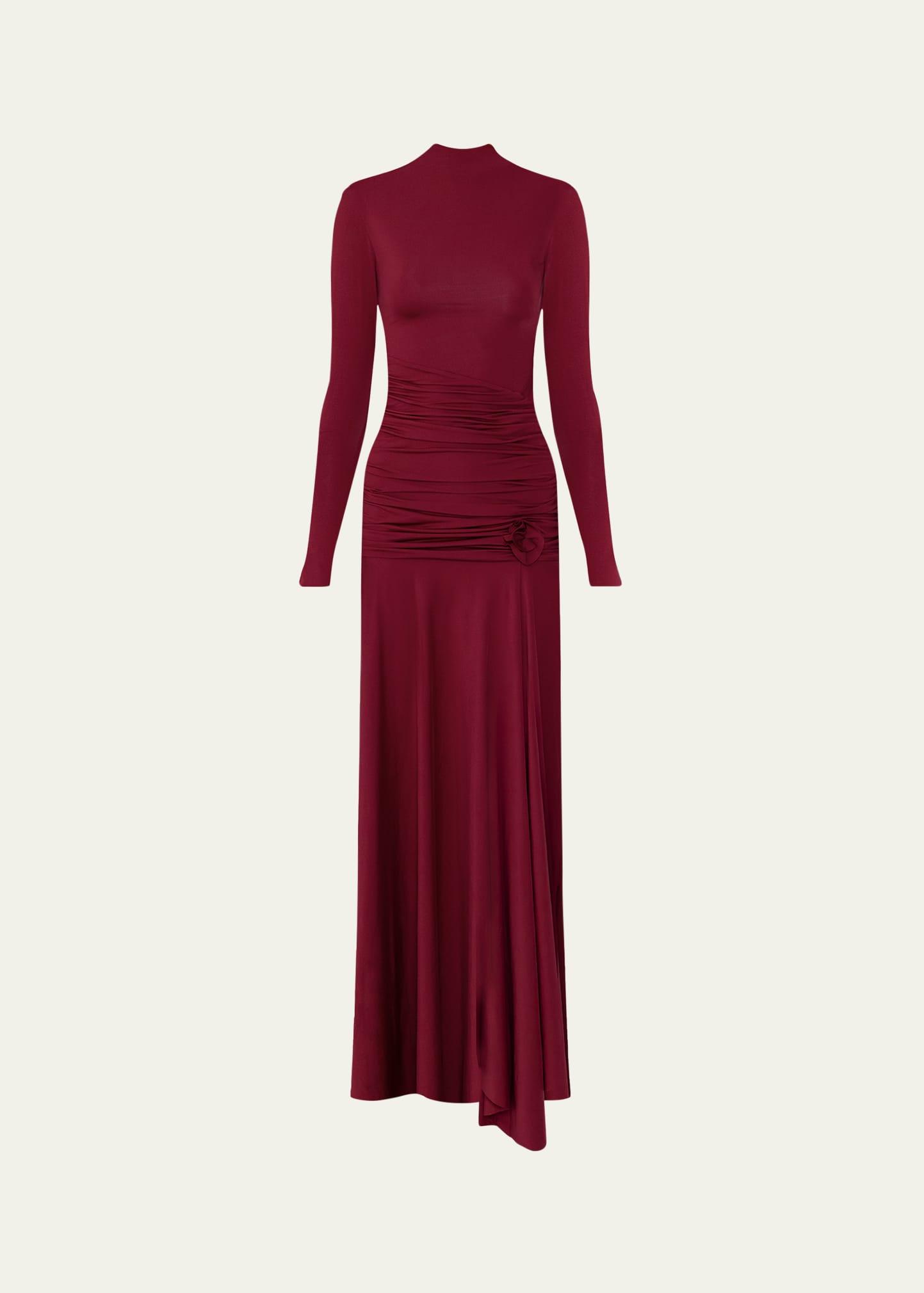 mageia ruched mock-neck maxi dress