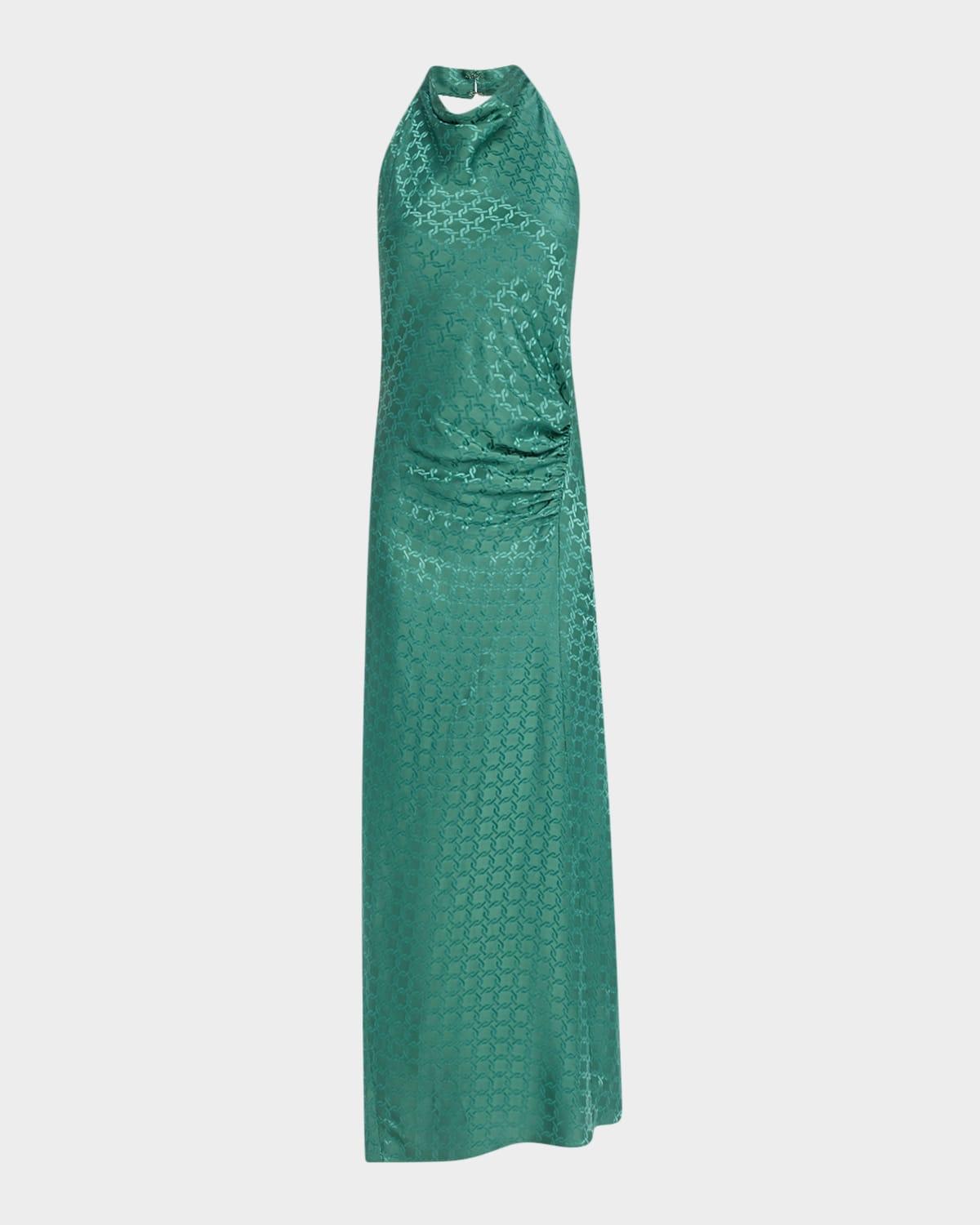 maggie printed halter maxi dress