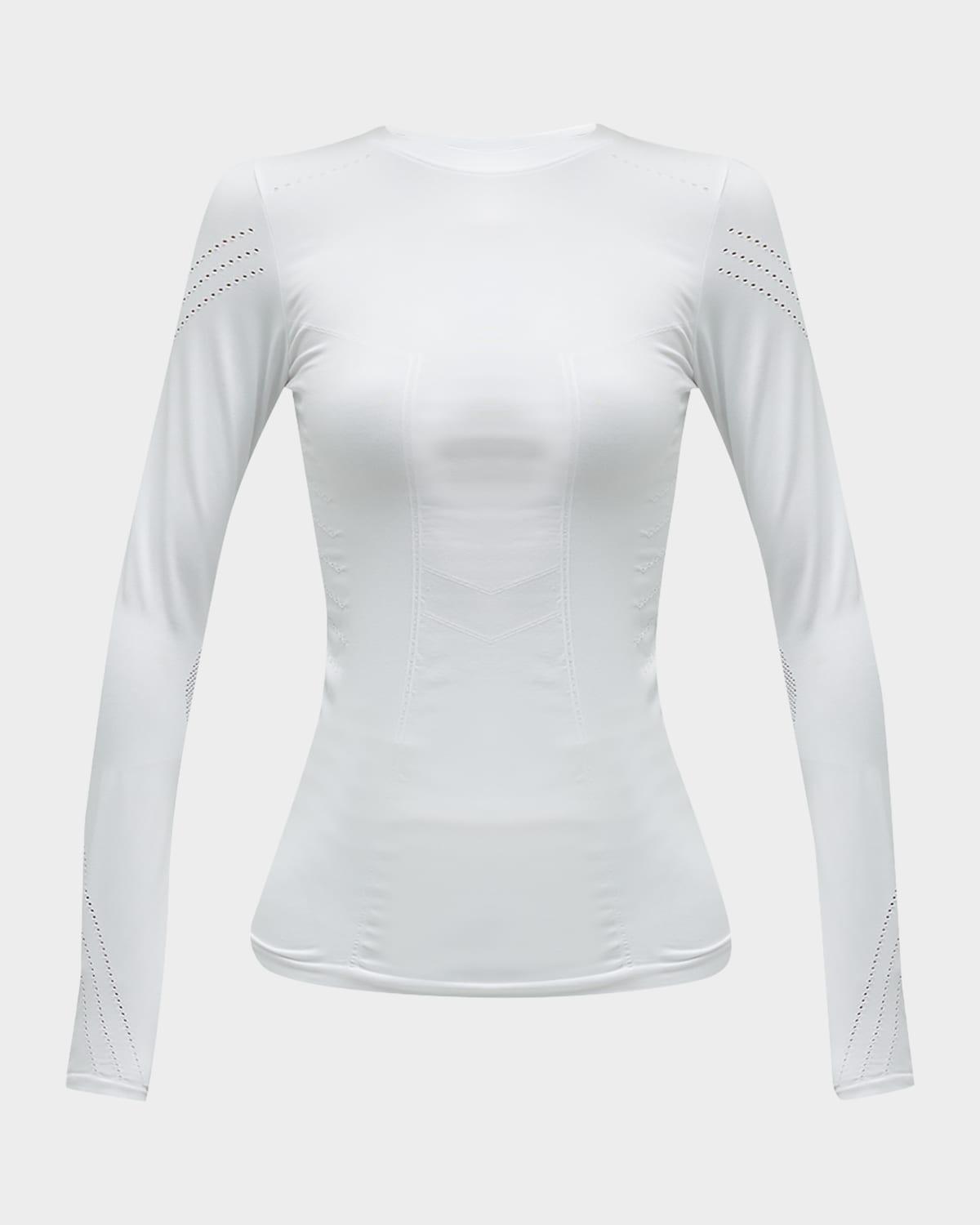 magnetic long-sleeve mesh top
