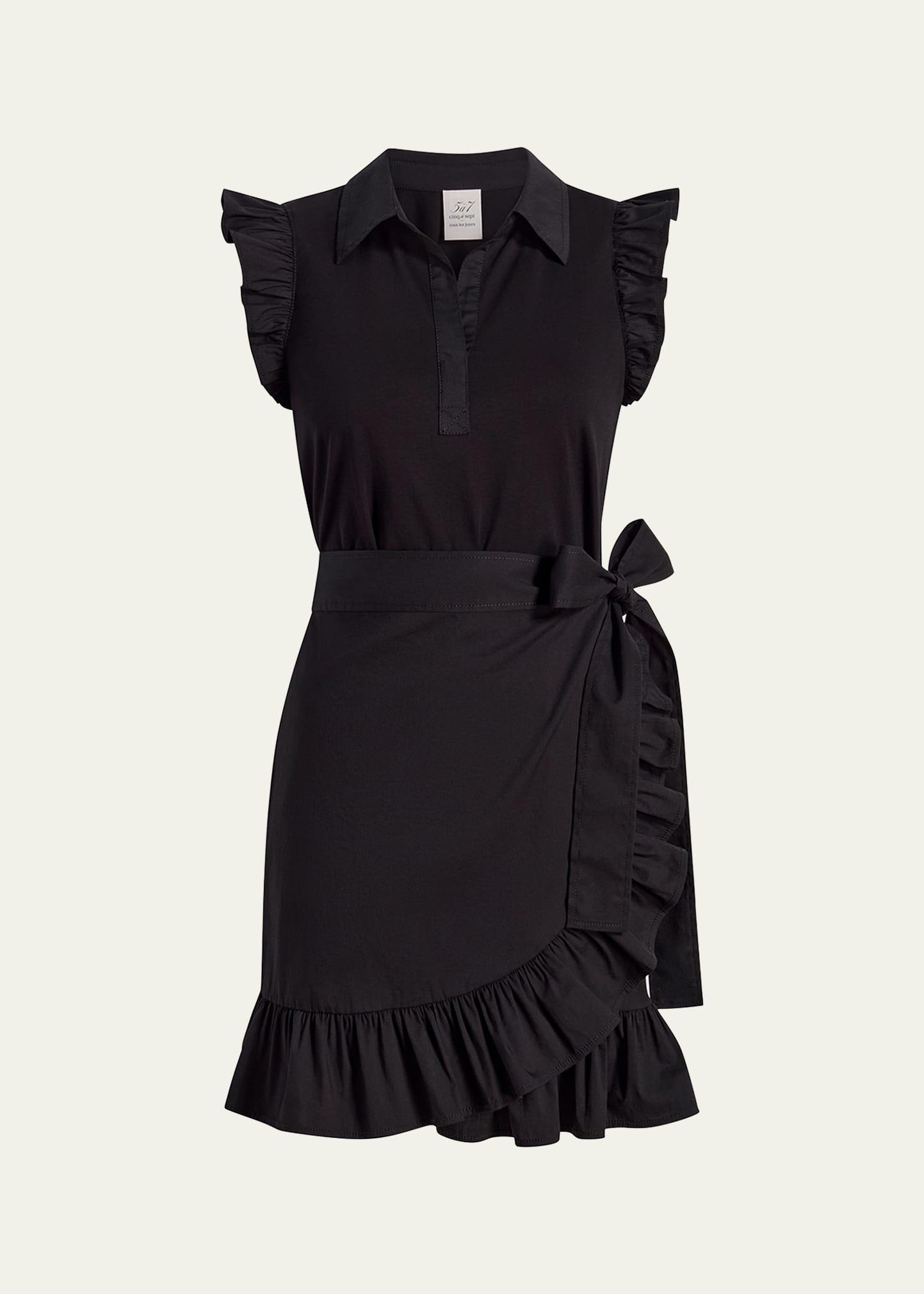 mahlia ruffled combo mini dress