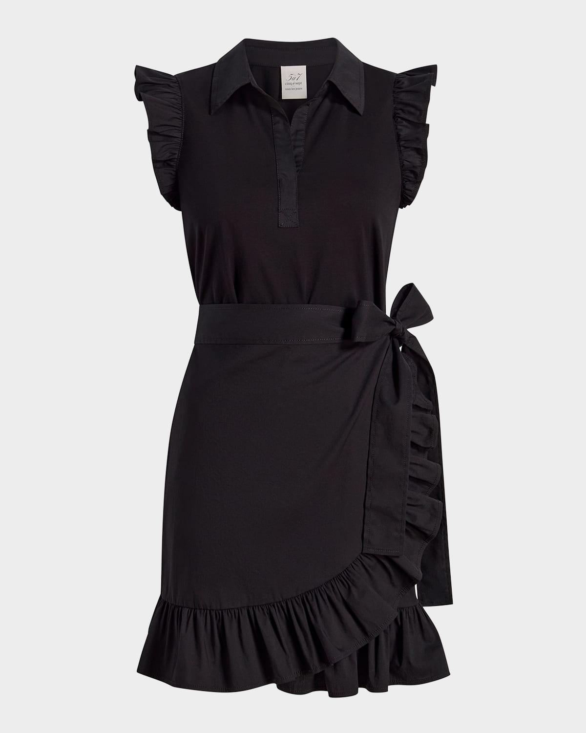 mahlia ruffled combo mini dress