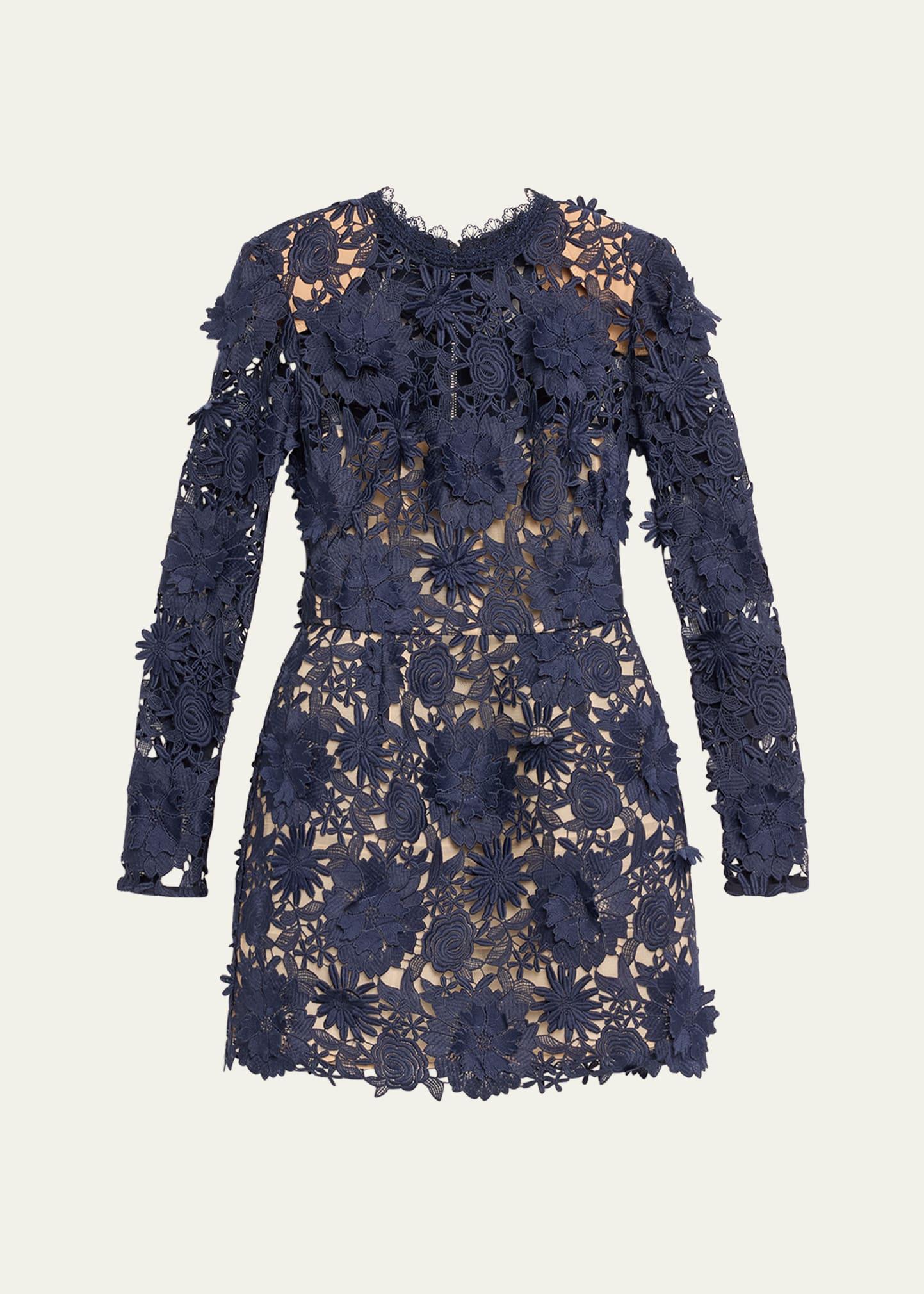 maia floral lace applique mini dress