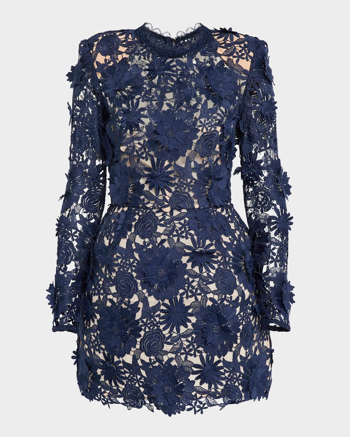 maia floral lace applique mini dress