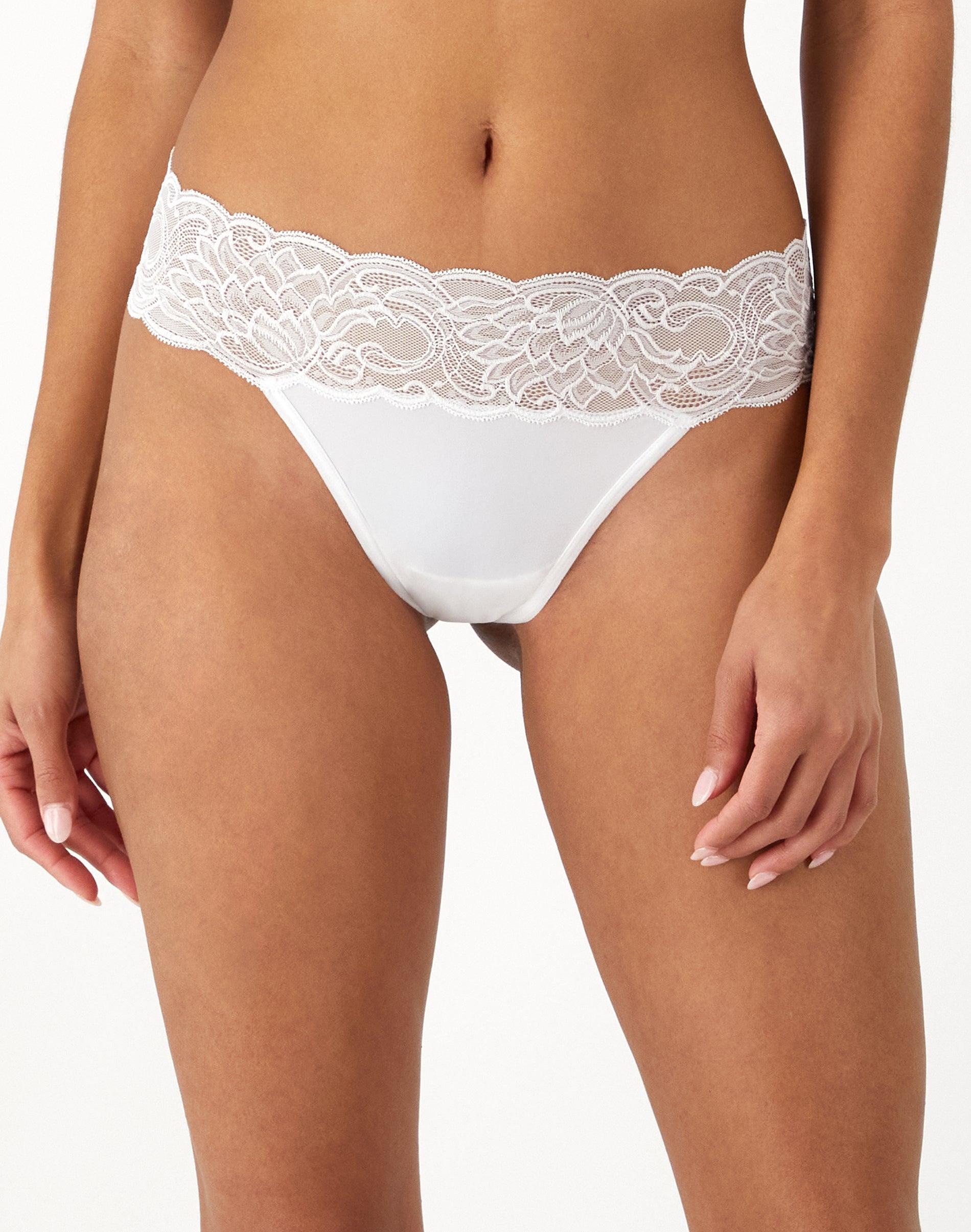 maidenform all-over lace thong white bloom 8 women's