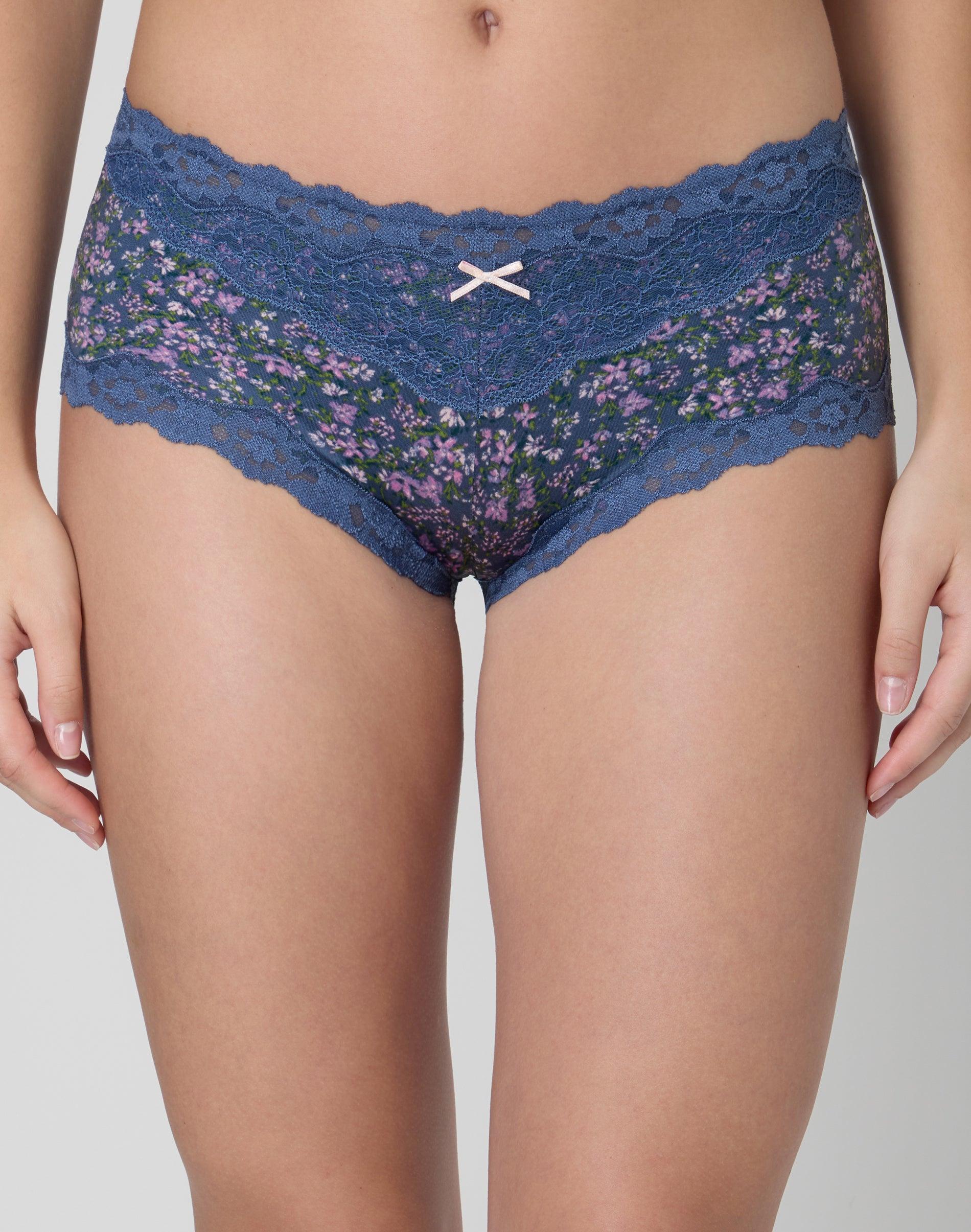 maidenform cheeky hipster dungaree blue ditsy prt 5 women's