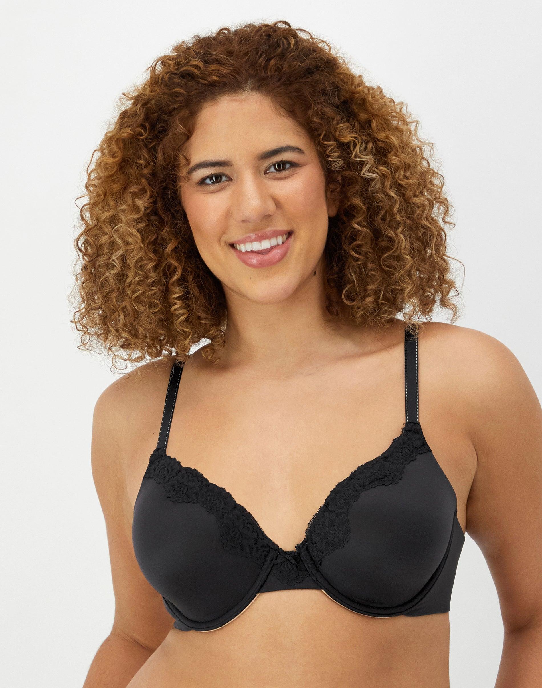 maidenform comfort devotion convertible underwire bra, full coverage black/body beige lining 34b women's