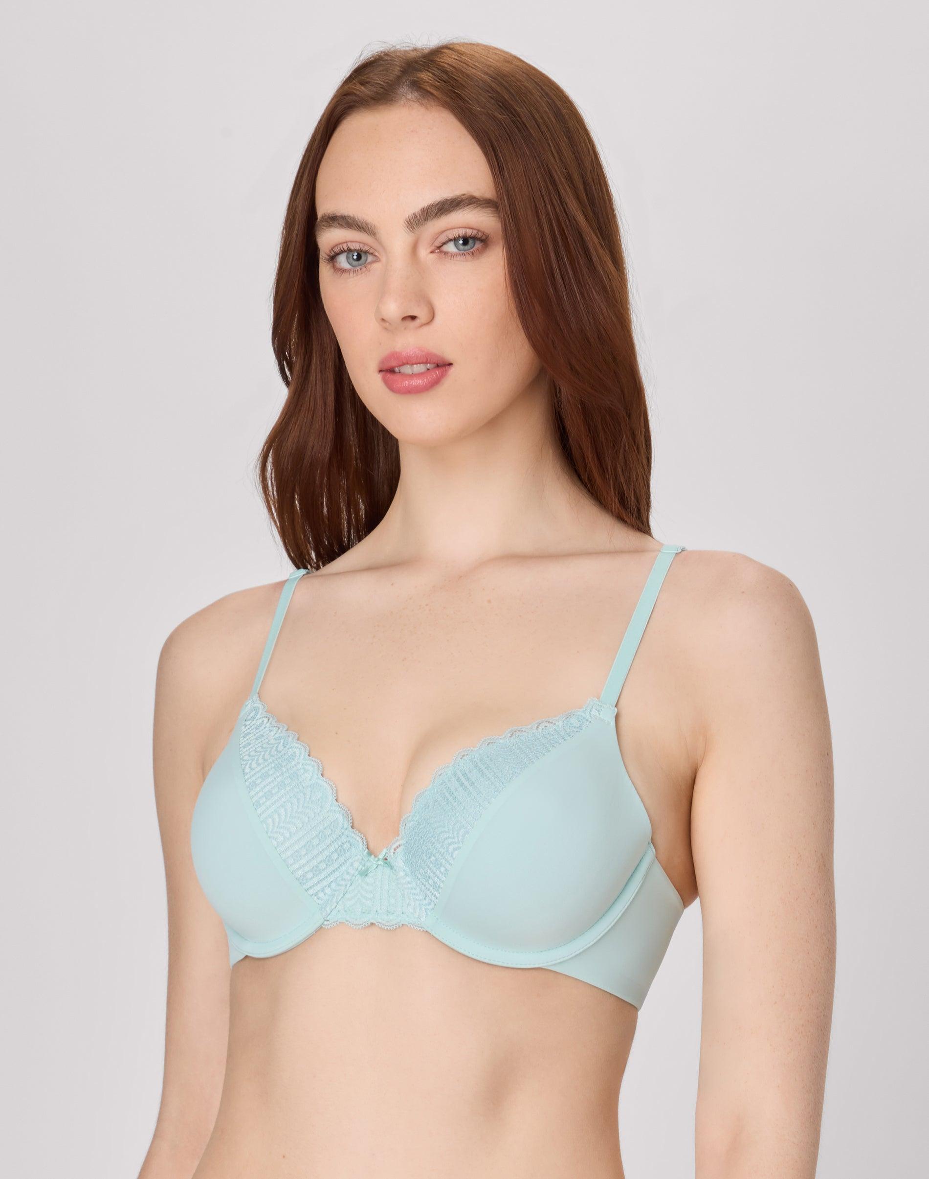 maidenform comfort devotion convertible underwire bra, full coverage blue spearmint 34b women's