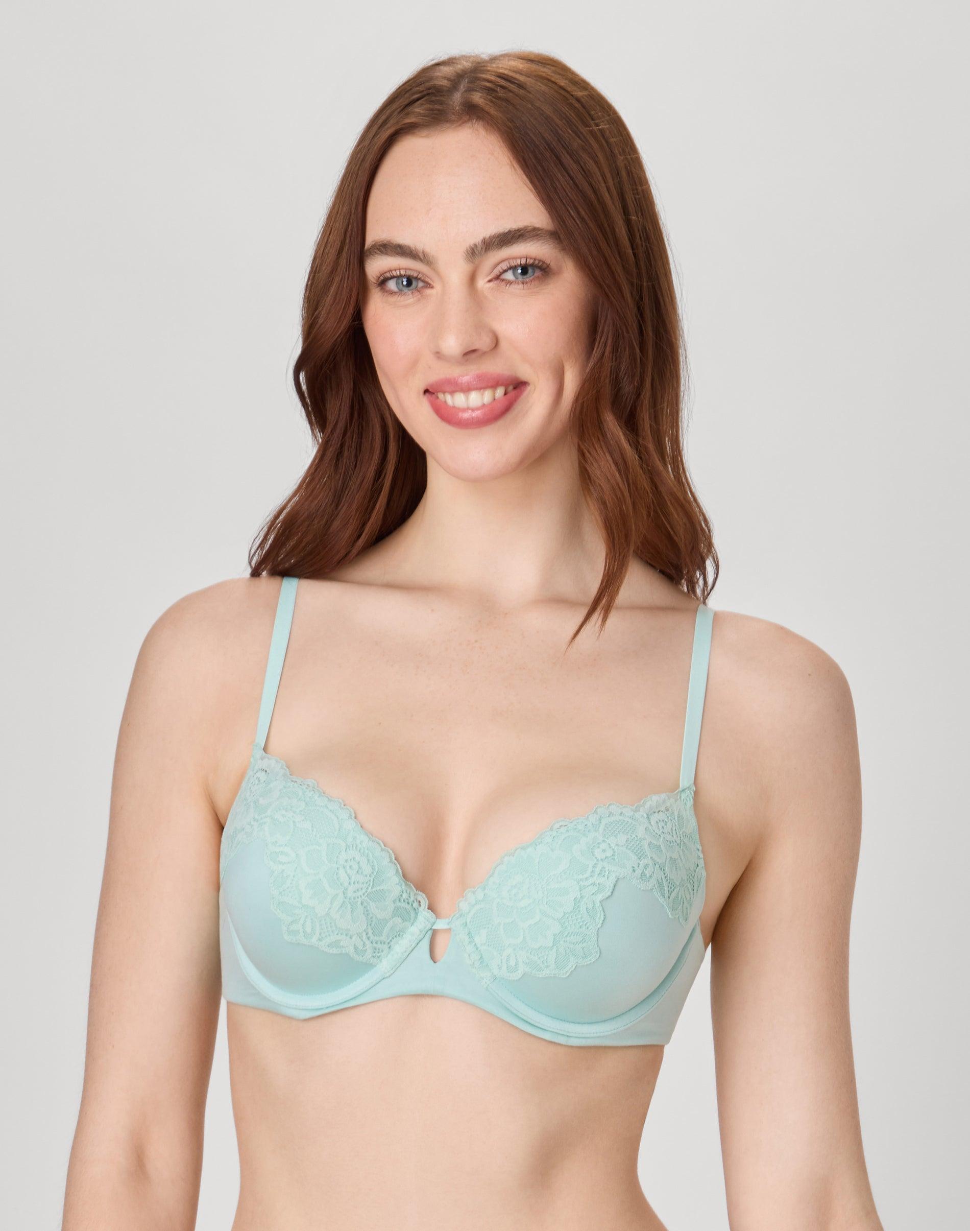 maidenform comfort devotion your lift underwire bra, convertible straps blue spearmint 34b women's