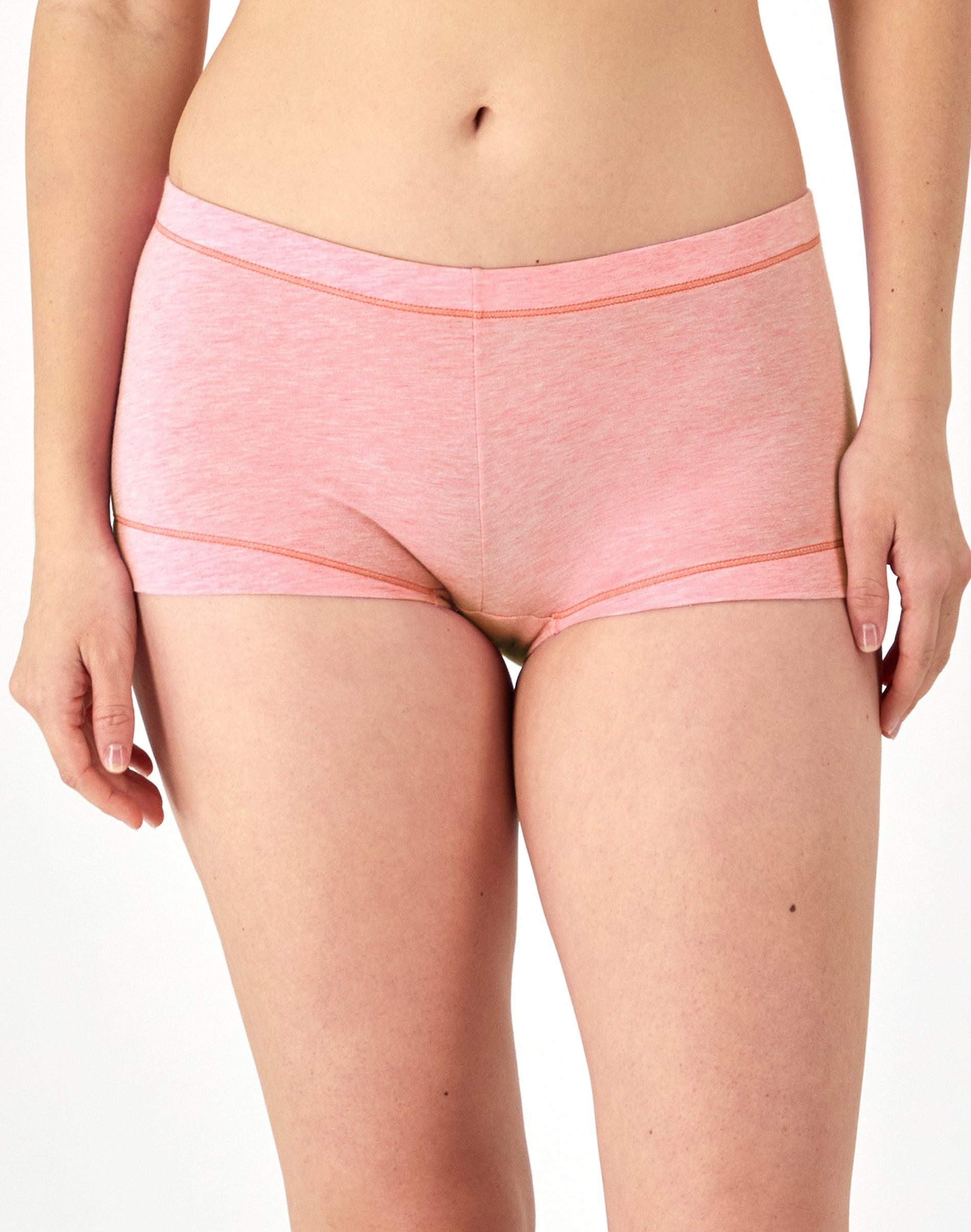 maidenform cotton boyshort underwear celestial pink heather s/5