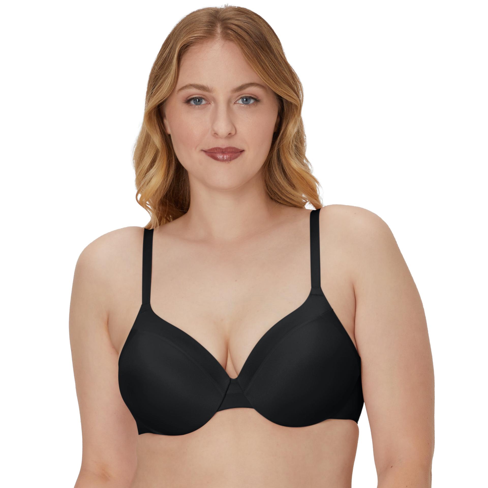maidenform cushioned underwire bra, comfort devotion, full coverage, convertible black 34b women's