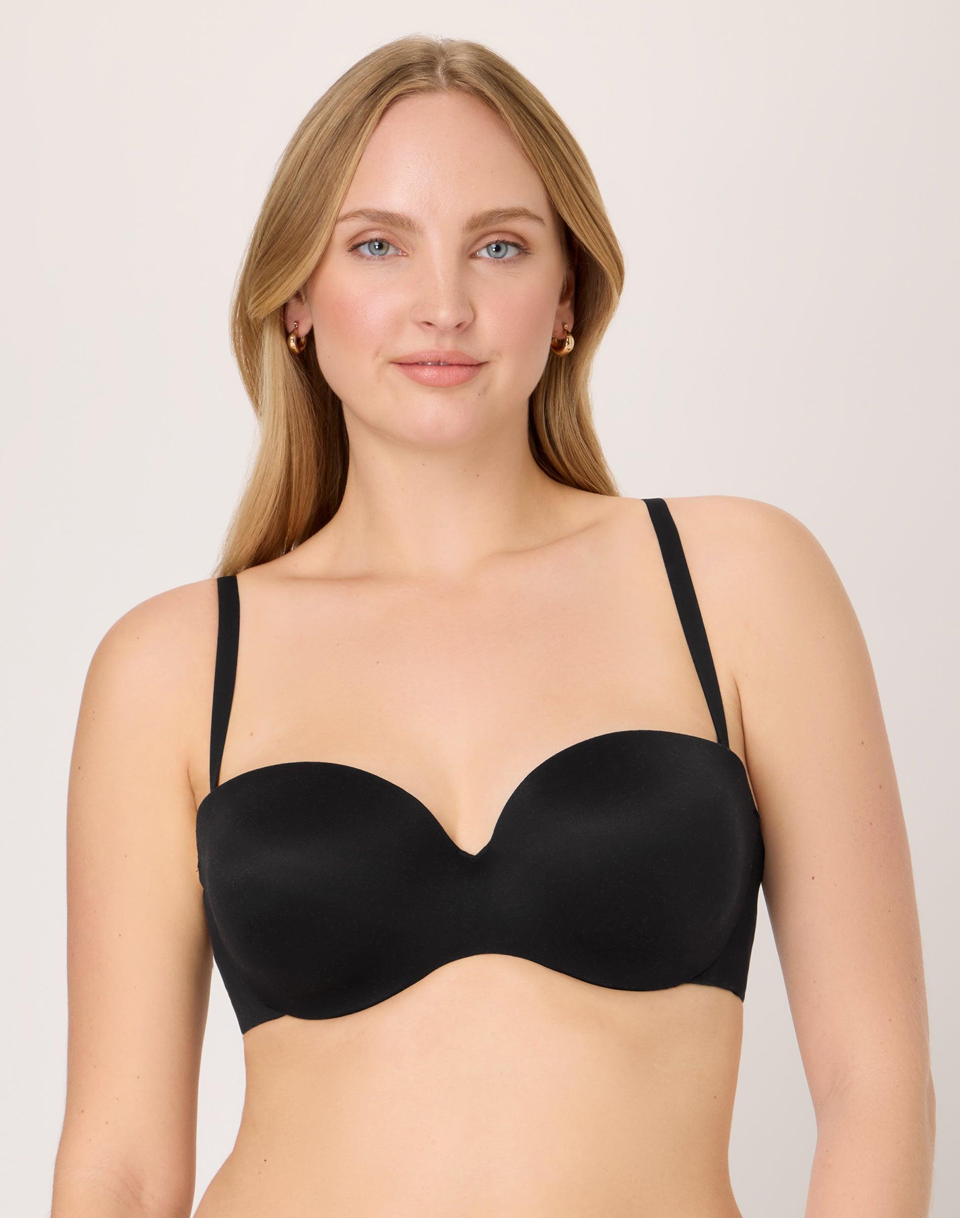 maidenform custom lift strapless bra with underwire, convertible straps black 32a women's