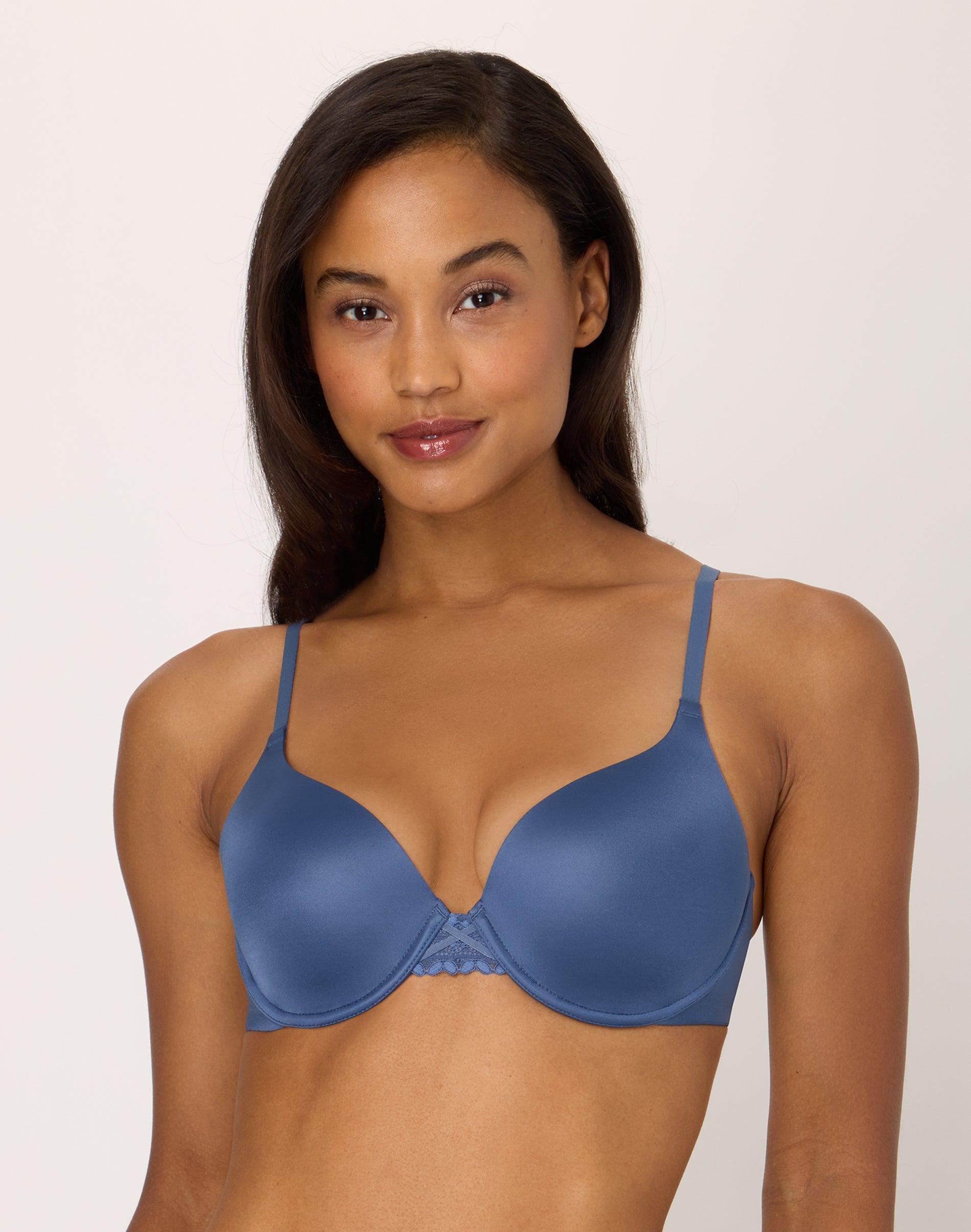 maidenform dreamwire underwire push-up bra dungaree blue 36b women's