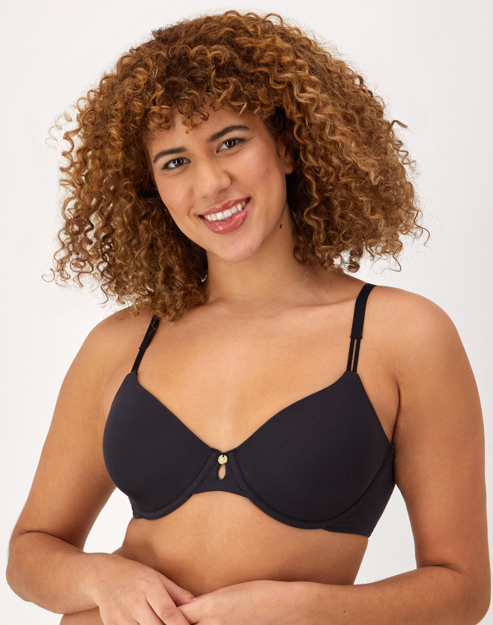maidenform everyday luxe full coverage underwire t-shirt bra black 34a women's
