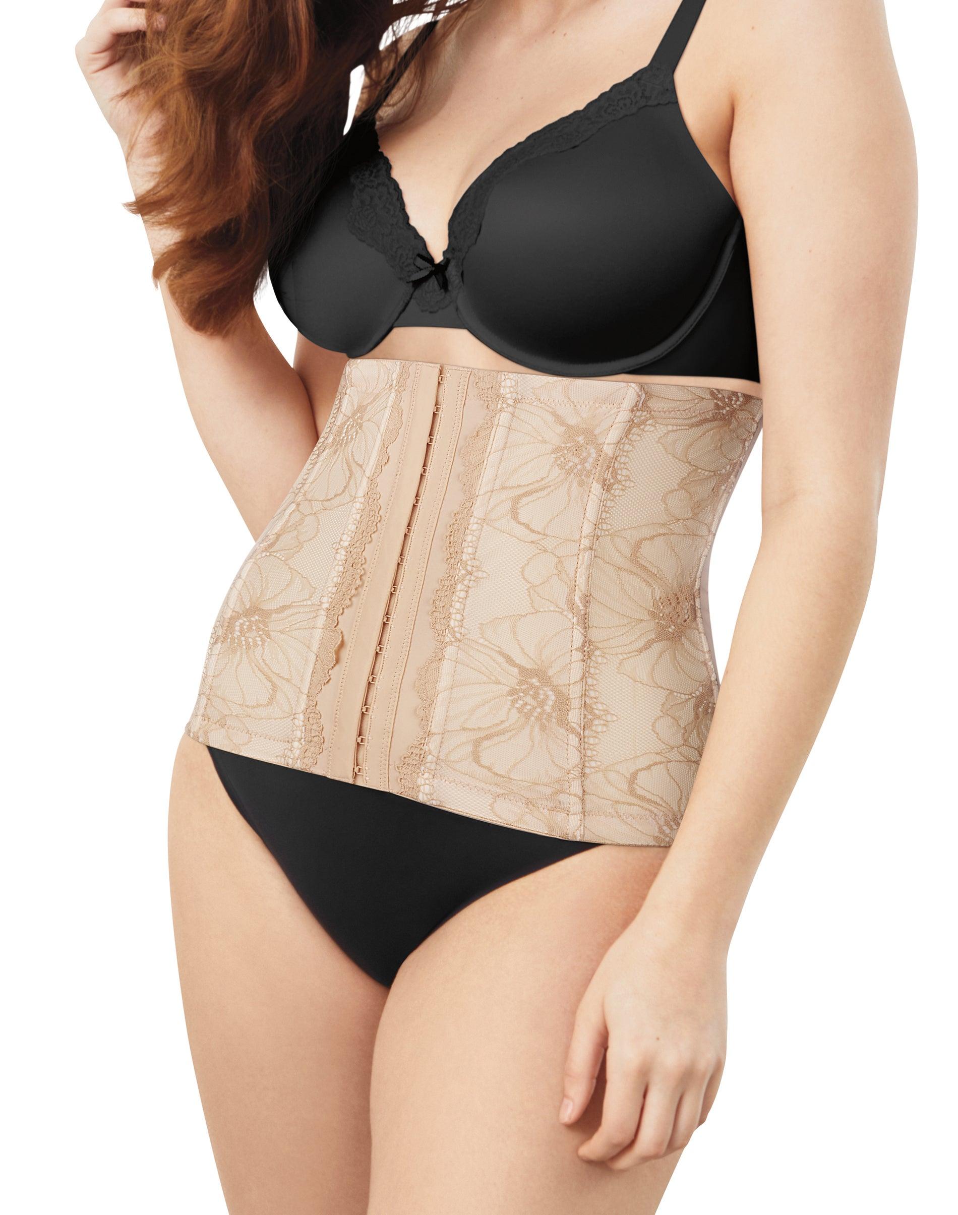 maidenform firm-control lace waist cincher shapewear latte lift/ivory 2xl women's