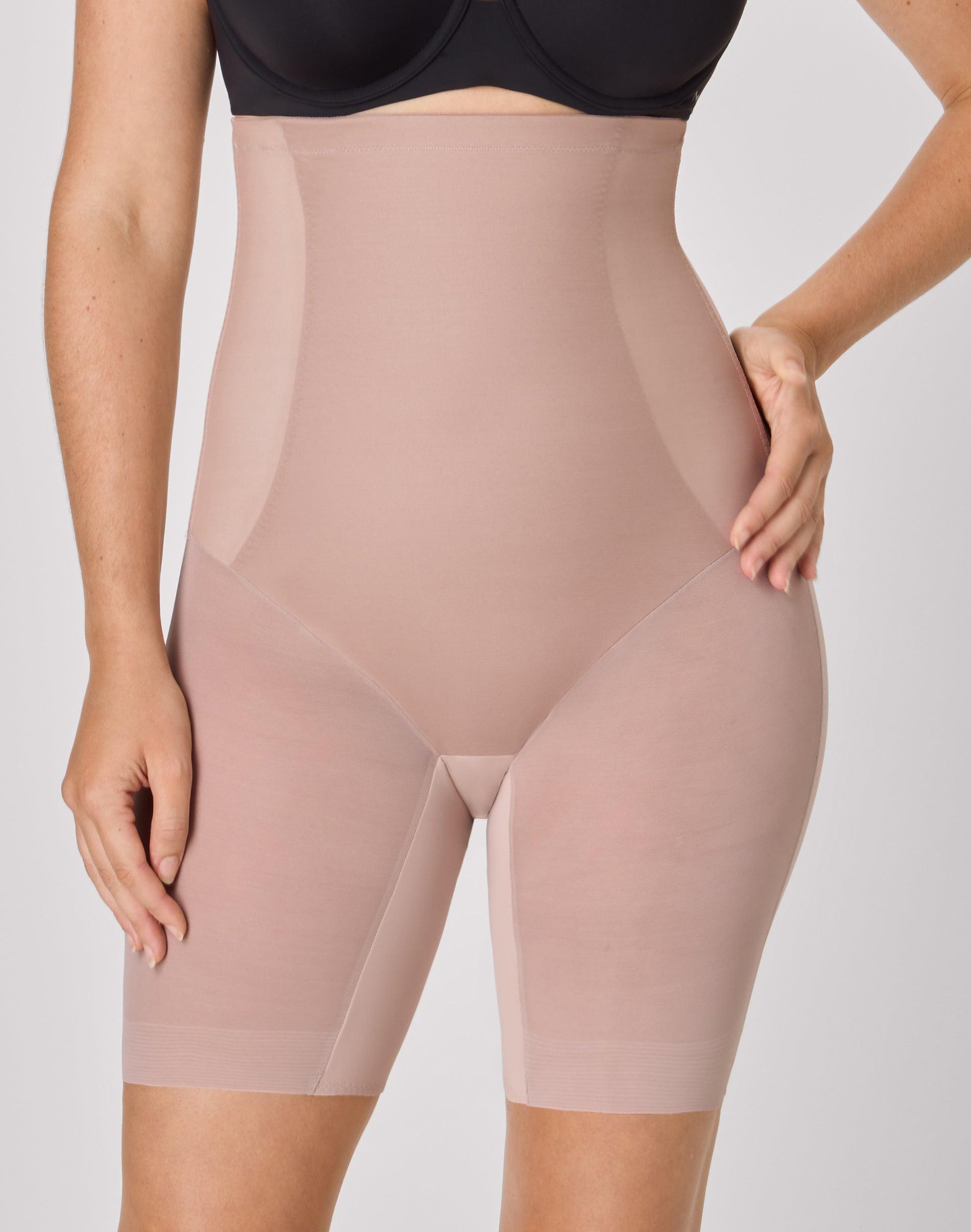 maidenform high-waisted shapewear thigh slimmer, extra firm evening blush s women's
