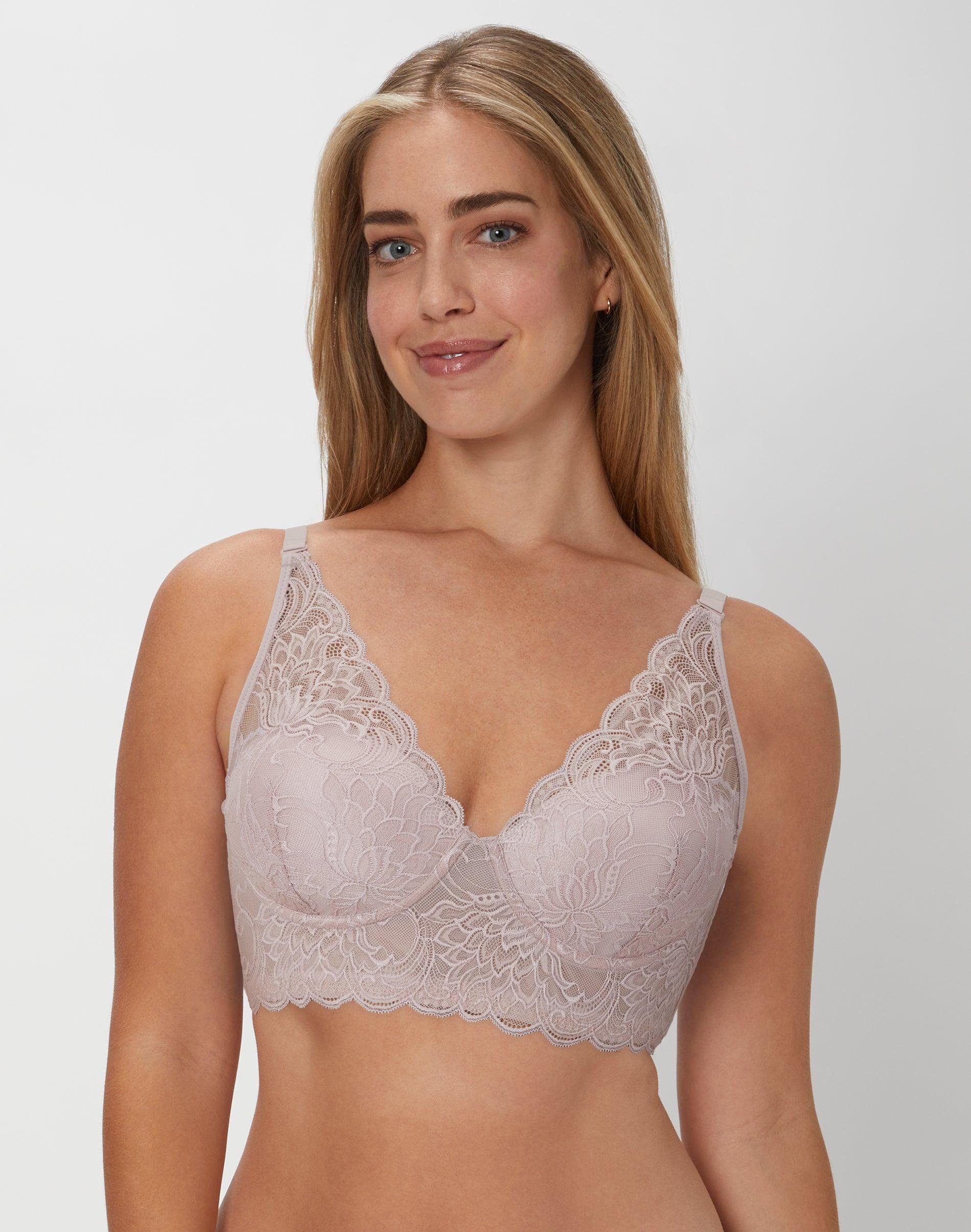 maidenform lightly lined convertible lace bralette evening blush bloom 34a women's