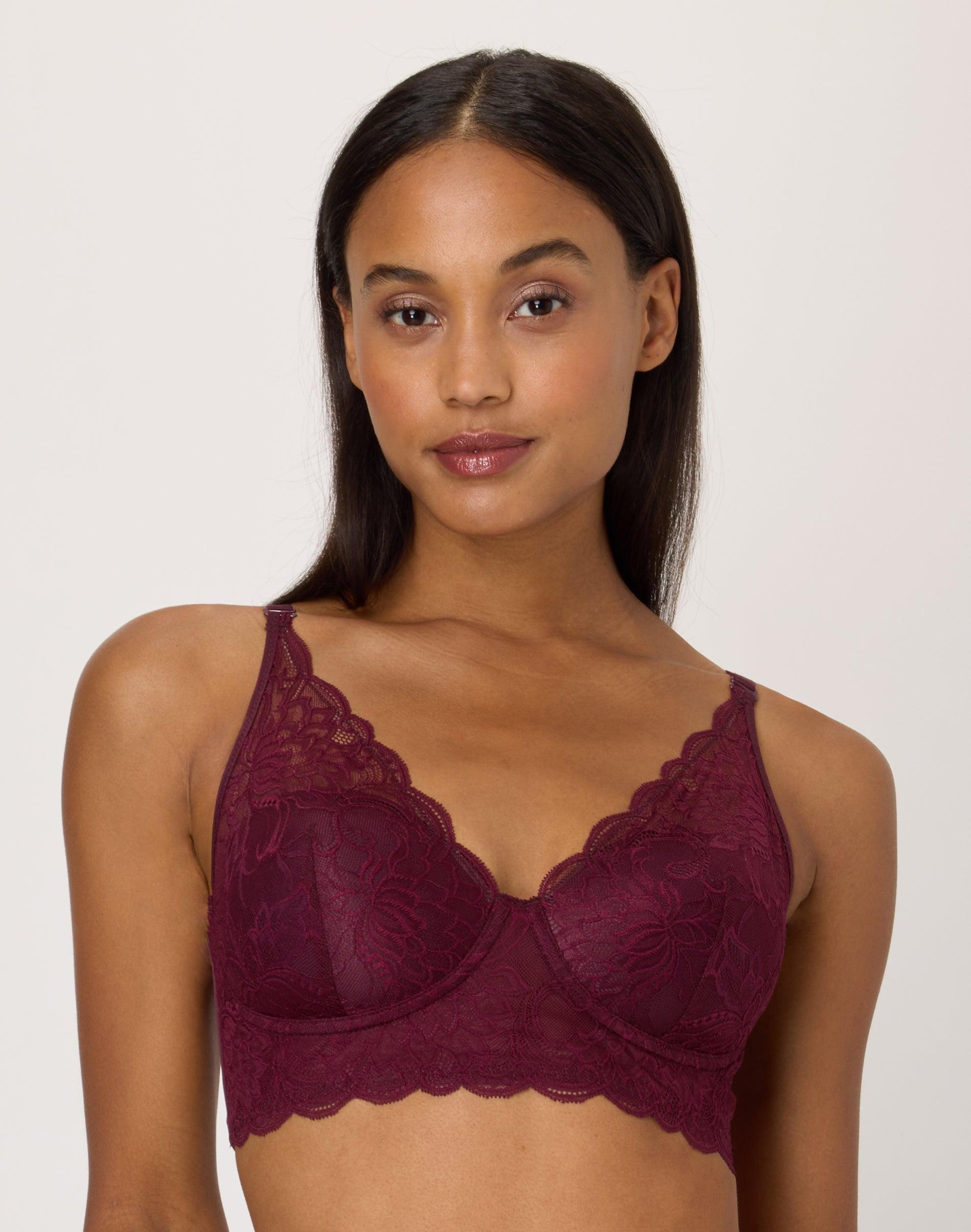 maidenform lightly lined convertible lace bralette nightfire red 34b women's