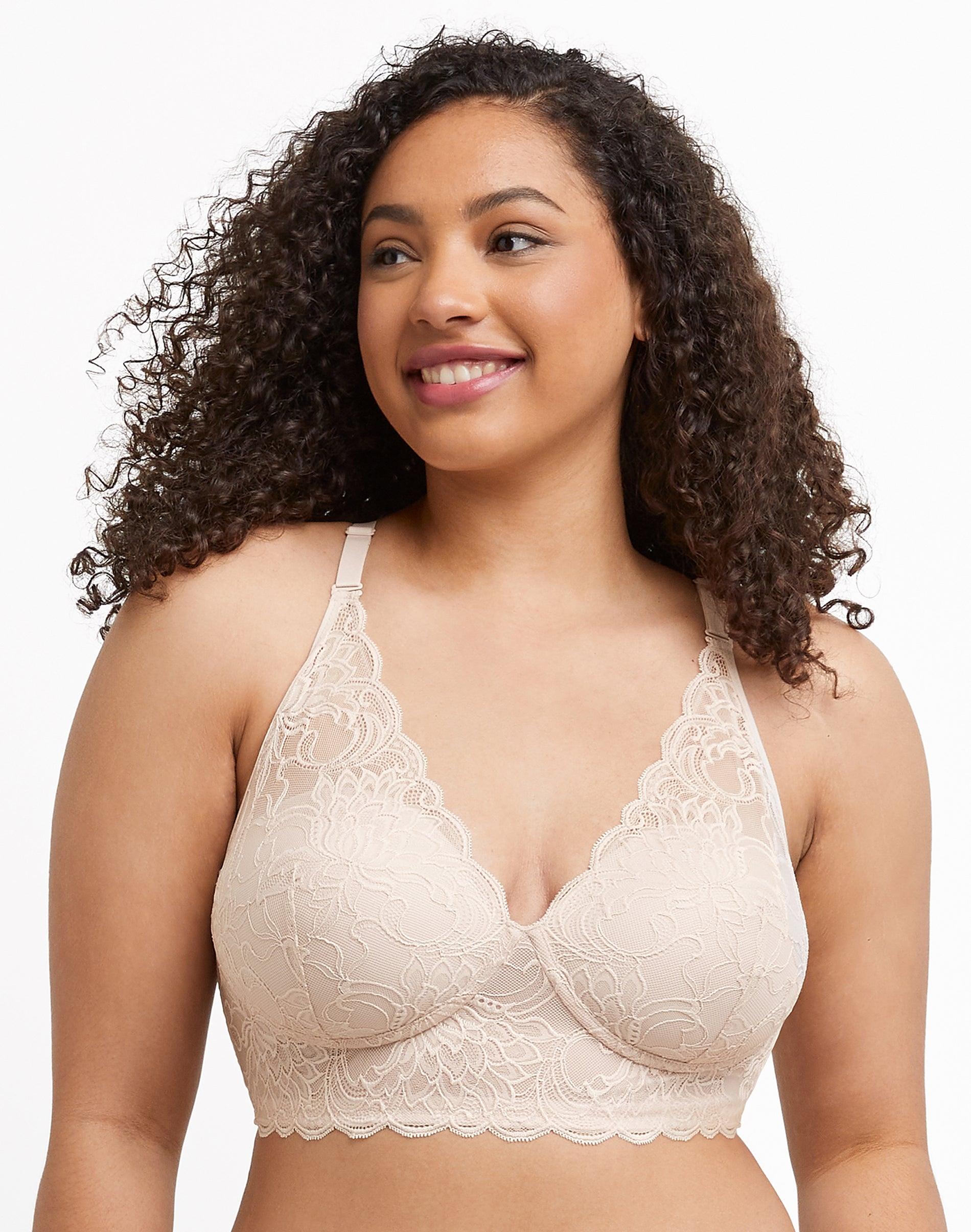 maidenform lightly lined convertible lace bralette sandshell bloom 34a women's