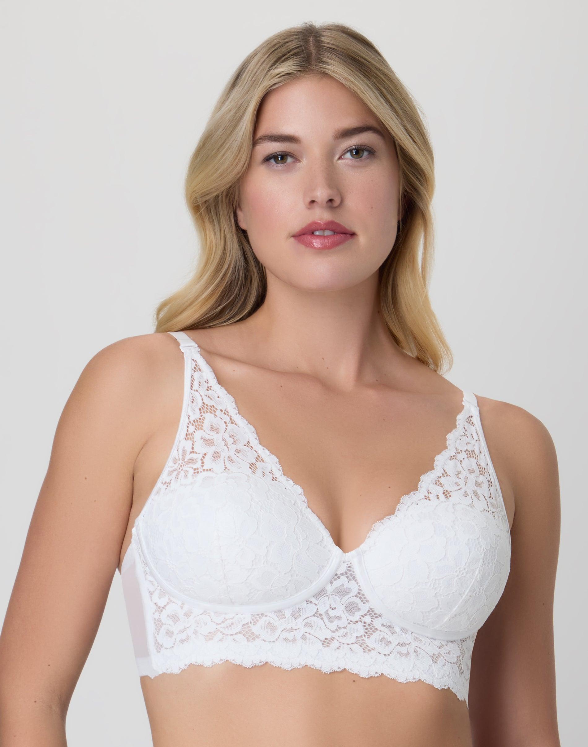 maidenform lightly lined convertible lace bralette white 32a women's