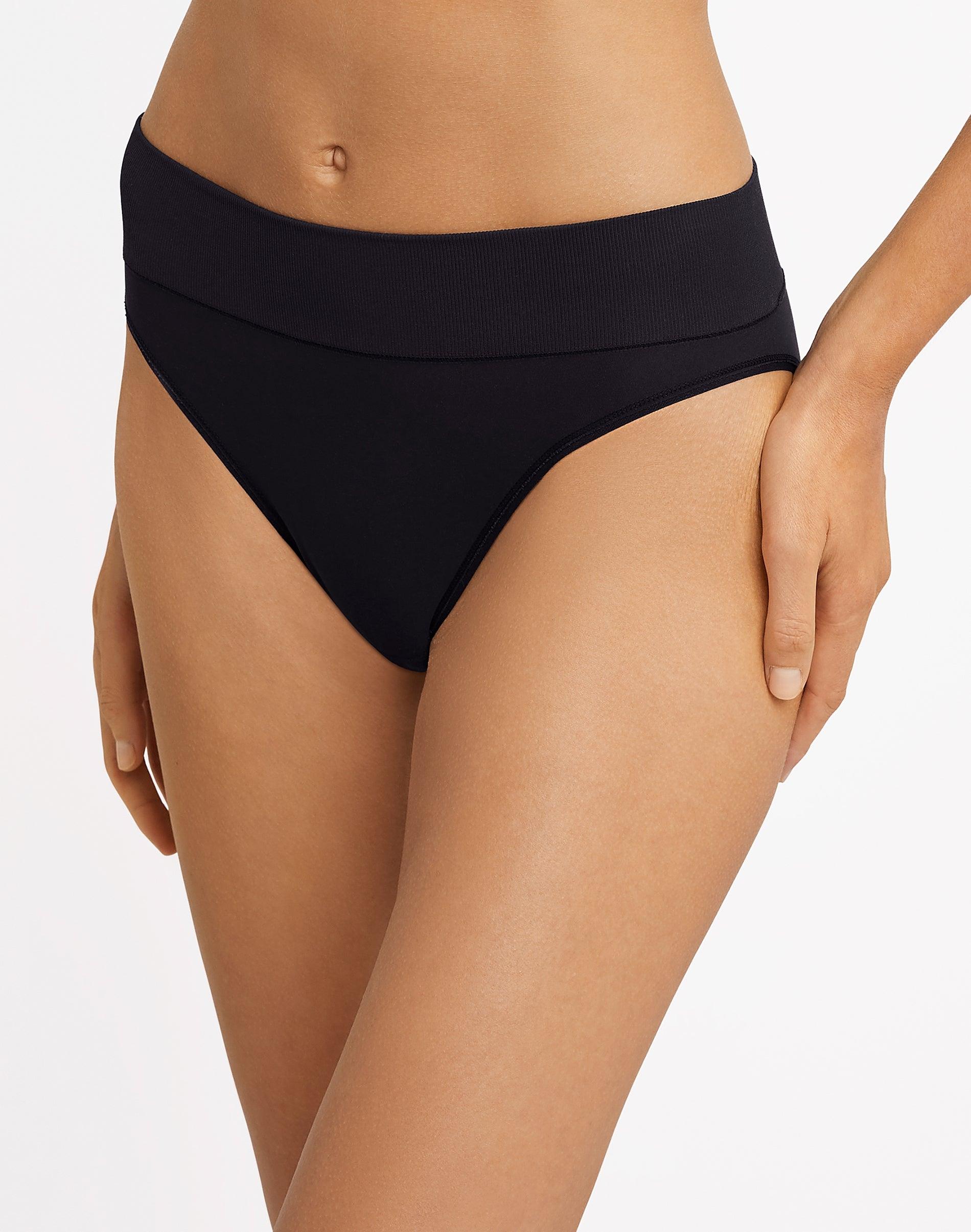 maidenform m seamless high leg bikini black s women's