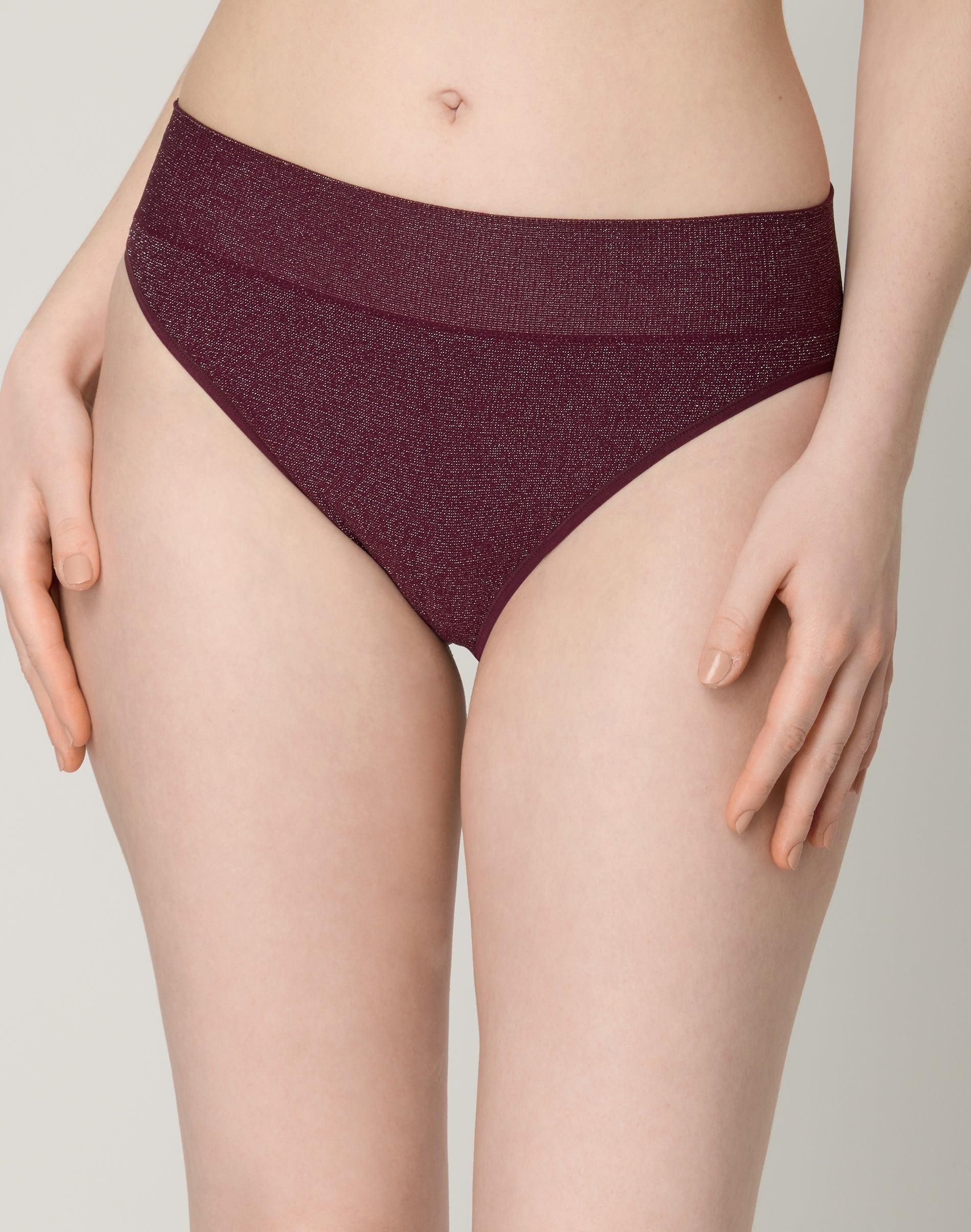 maidenform m seamless high leg bikini nightfire red w/ silver women's