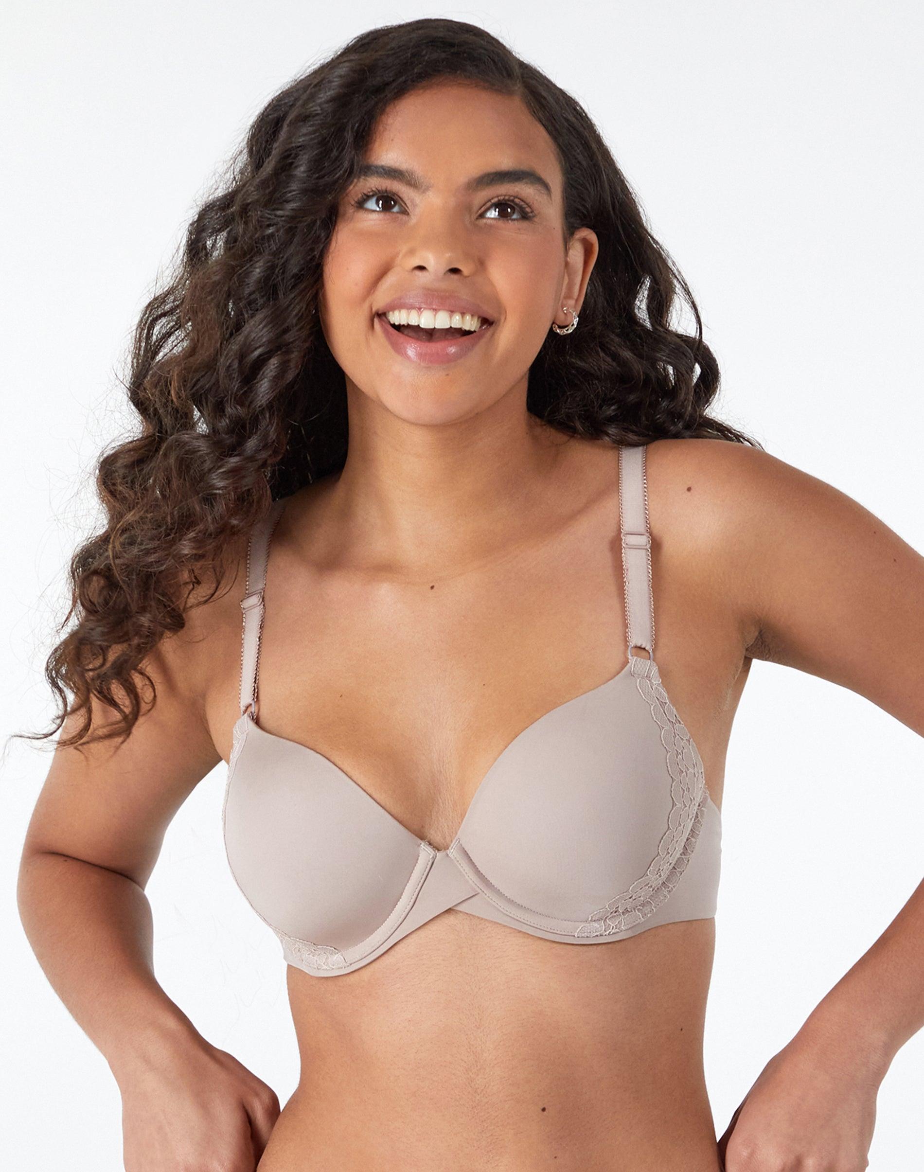 maidenform one fab fit everyday modern demi underwire bra evening blush w/sandshell 34a women's