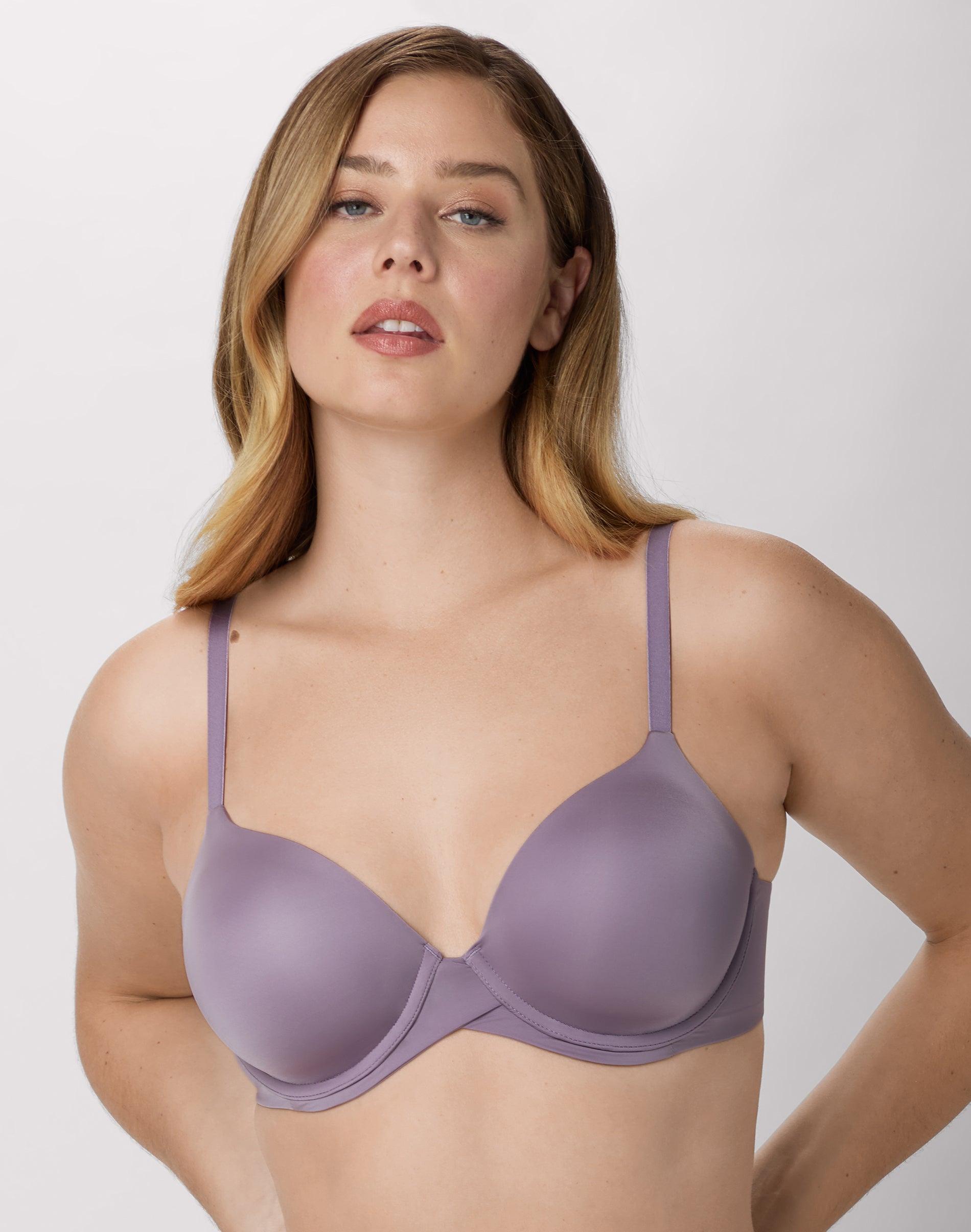 maidenform one fab fit everyday modern demi underwire bra perfectly purple 34a women's