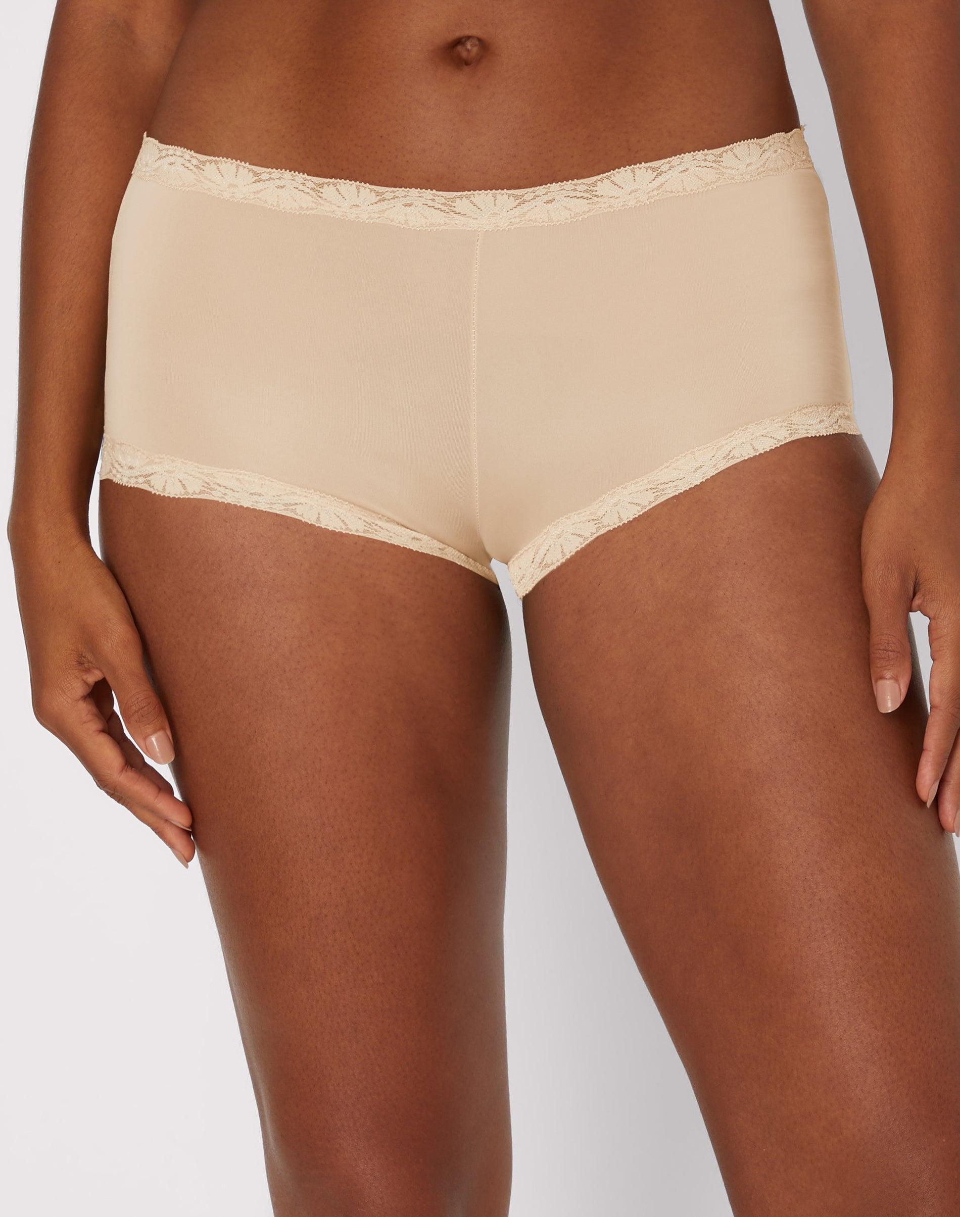 maidenform one fab fit microfiber boyshort underwear with lace latte lift 5